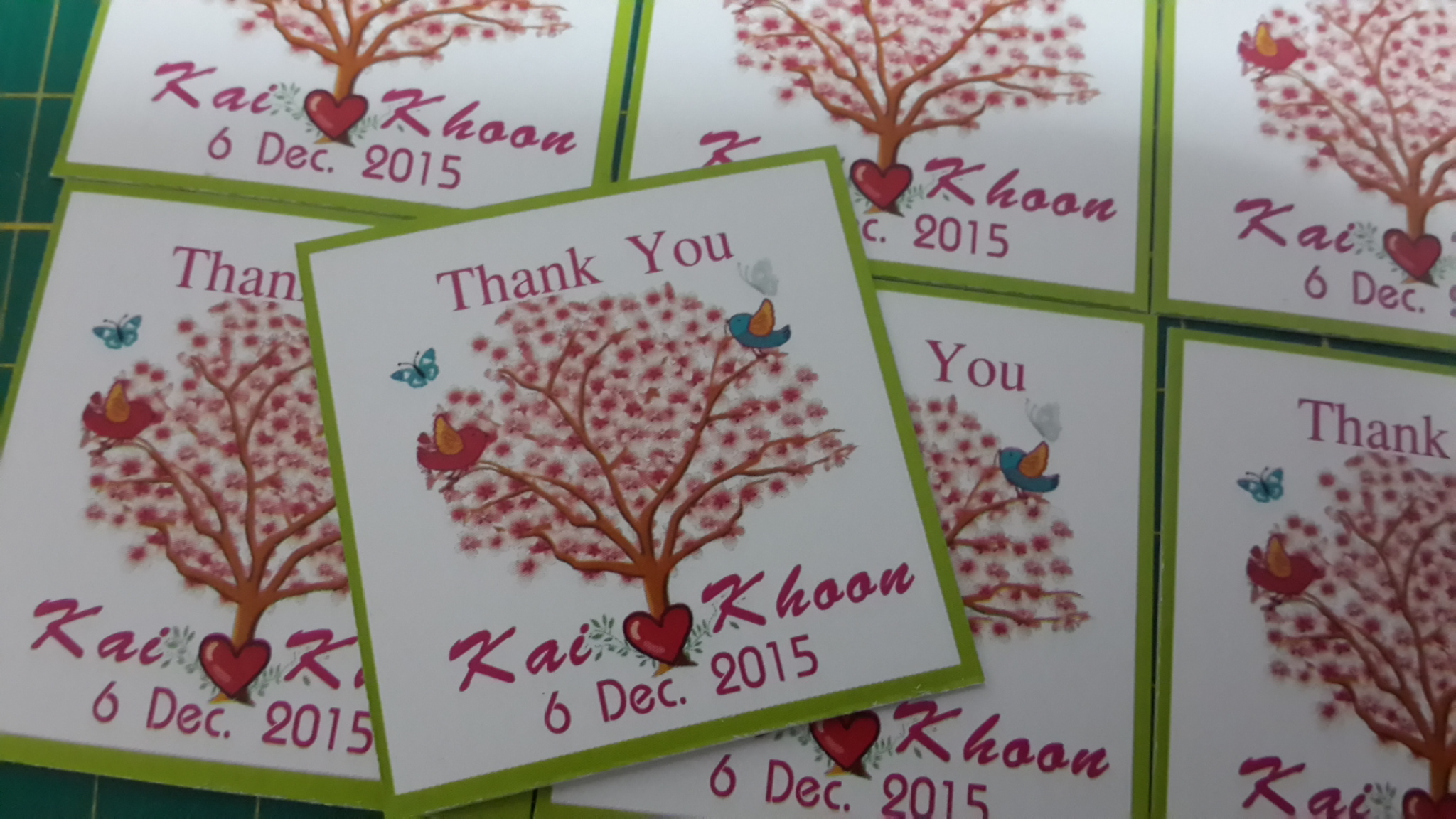 สติ๊กเกอร์ติดของชำร่วย แท็ก 3x3cm