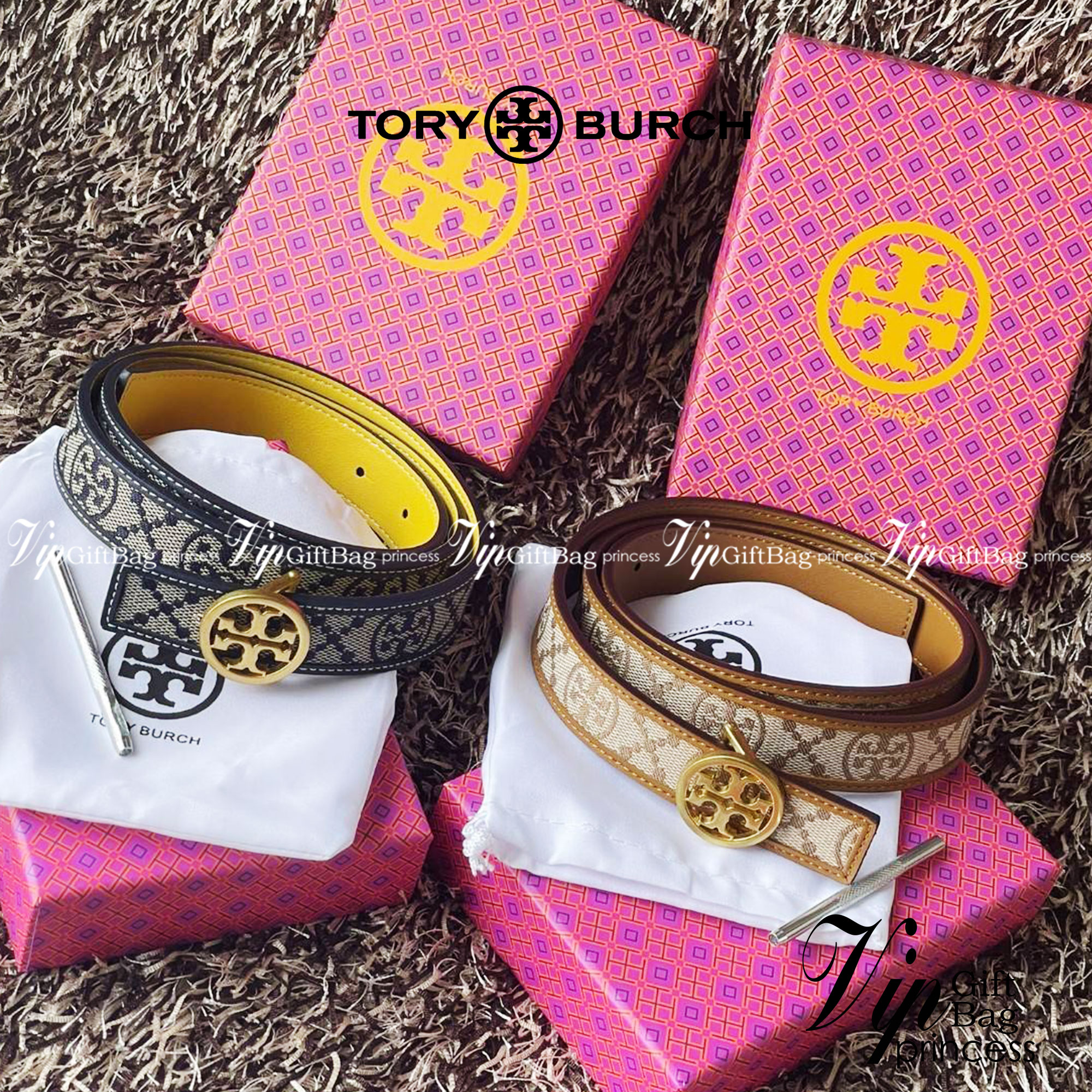 Tory burch t monogram jacquard belt เมื่อพูดถึงแบรนด์ระดับ Hi-end แล้วจะพลาดไม่ได้เลยกับแบรนด์ Tory Burch ที่ครองใจสายแฟชั่นมาโดยตลอด กับหัวเข็มขัดสัญลักษณ์ Double T ที่ได้รับความนิยมสูง มีการดีไซน์หัวเข็มขัดเป็นทองเหลืองเพื่อให้มีความโดดเด่นมากขึ้น ลวดลา