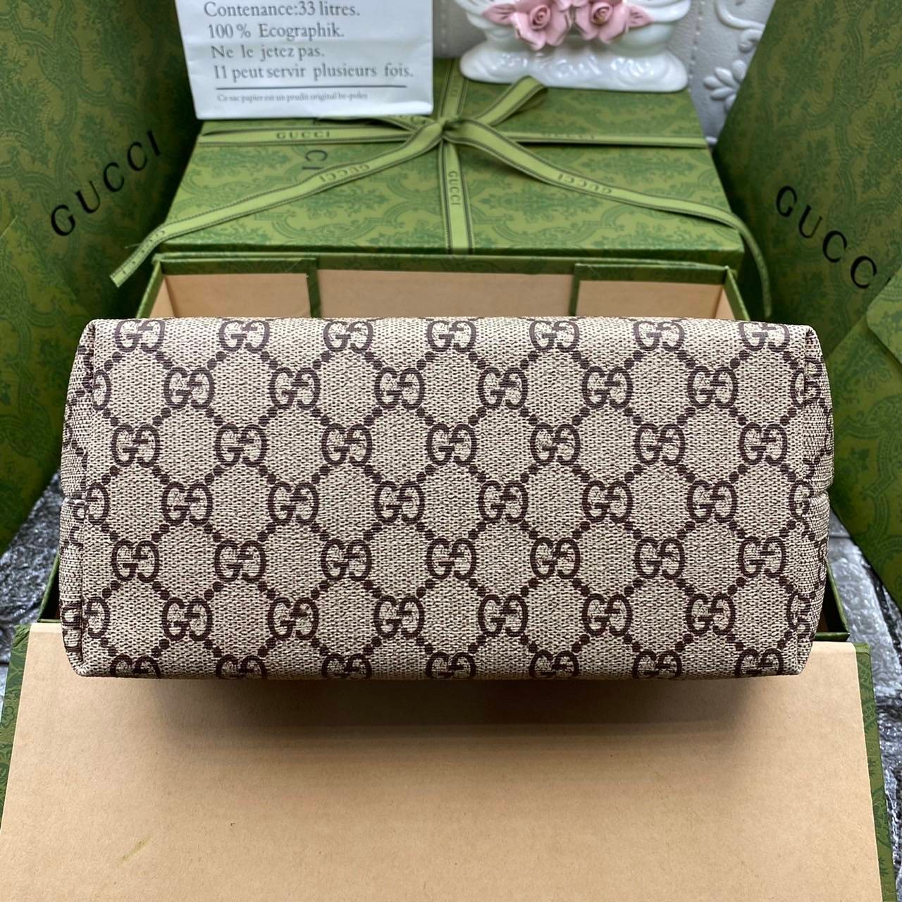 VIP 】Animal-Friendly Gucci Kid GG Supreme Tote Bag งานหนังแท้ทรงตั้งสวย ขนาดกะทัดรัด จุของได้เยอะ ใช้ได้ทั้งเด็กและผู้ใหญ่ น่ารักมากค่ะ **ขายดีตลอดกาล**