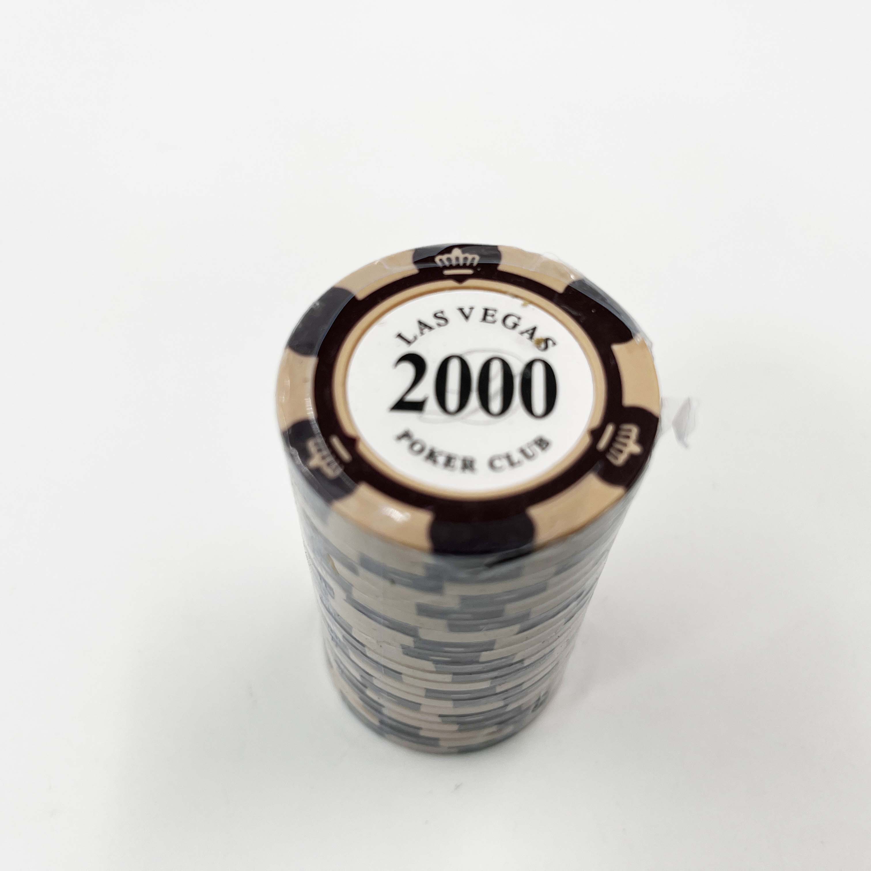 ชิปโป๊กเกอร์เกรดพรีเมี่ยมซื้อแบบแยกเหรียญ น้ำหนักขนาดมาตรฐานลาย Lasvegas (แบรนด์ Poker Club)