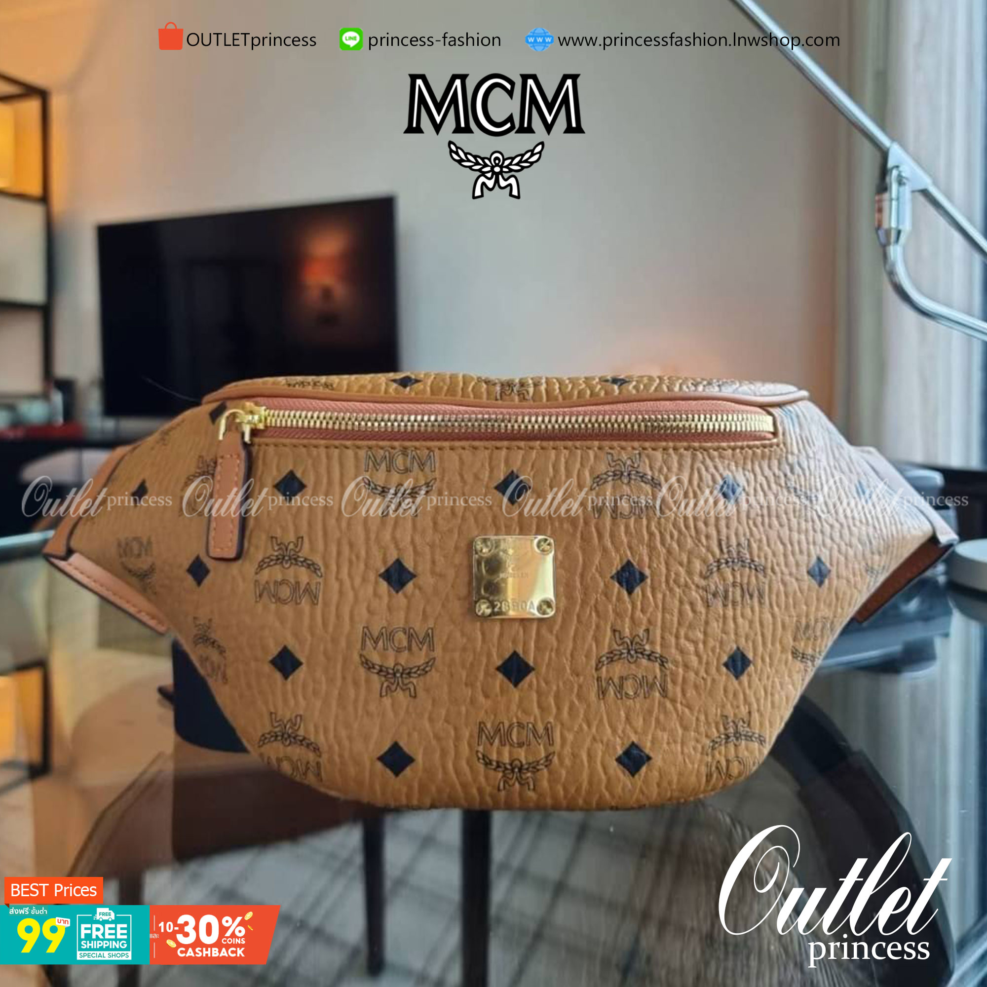 M.C.M STARK BELT BAG IN VISETOS รุ่นยอดฮิต!! หนุ่มๆสาวๆใช้ได้ไม่มีเบื่อ!! 🎉⭐️⚡️🛎 กระเป๋าคาดอกรุ่นขายดี ลายวิเซโต้เอกลักษณ์ ทั้งสปอร์ตและดูหรูในตัว ใช้งานง่าย ได้ทุกลุค วัสดุหนังแคนวาสคุณภาพดี มีช่องซิปหลัก และซิปรอง ภายในเป็นช่องโล่