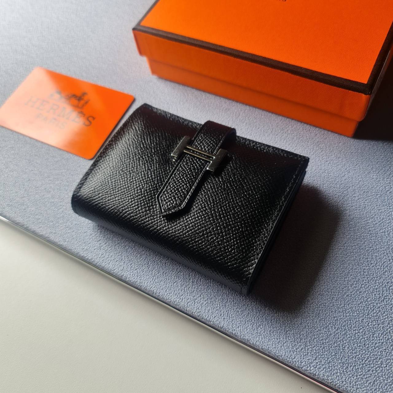 VIP หนังแท้ 】HERMES MINI BEARN WALLET UNISEX