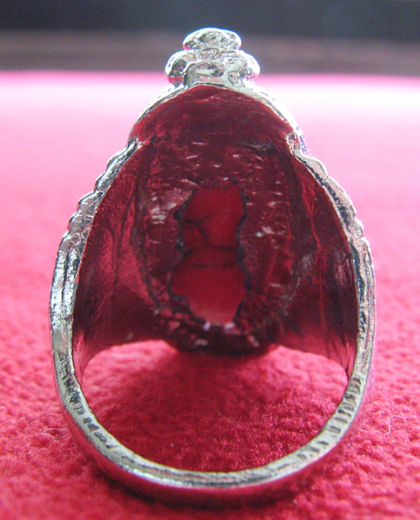 สินค้าหมดค่ะ แหวนหินปะการังสีแดง โรเดียมสีเงิน(คุ้มครอง)แบบ2ค่ะ