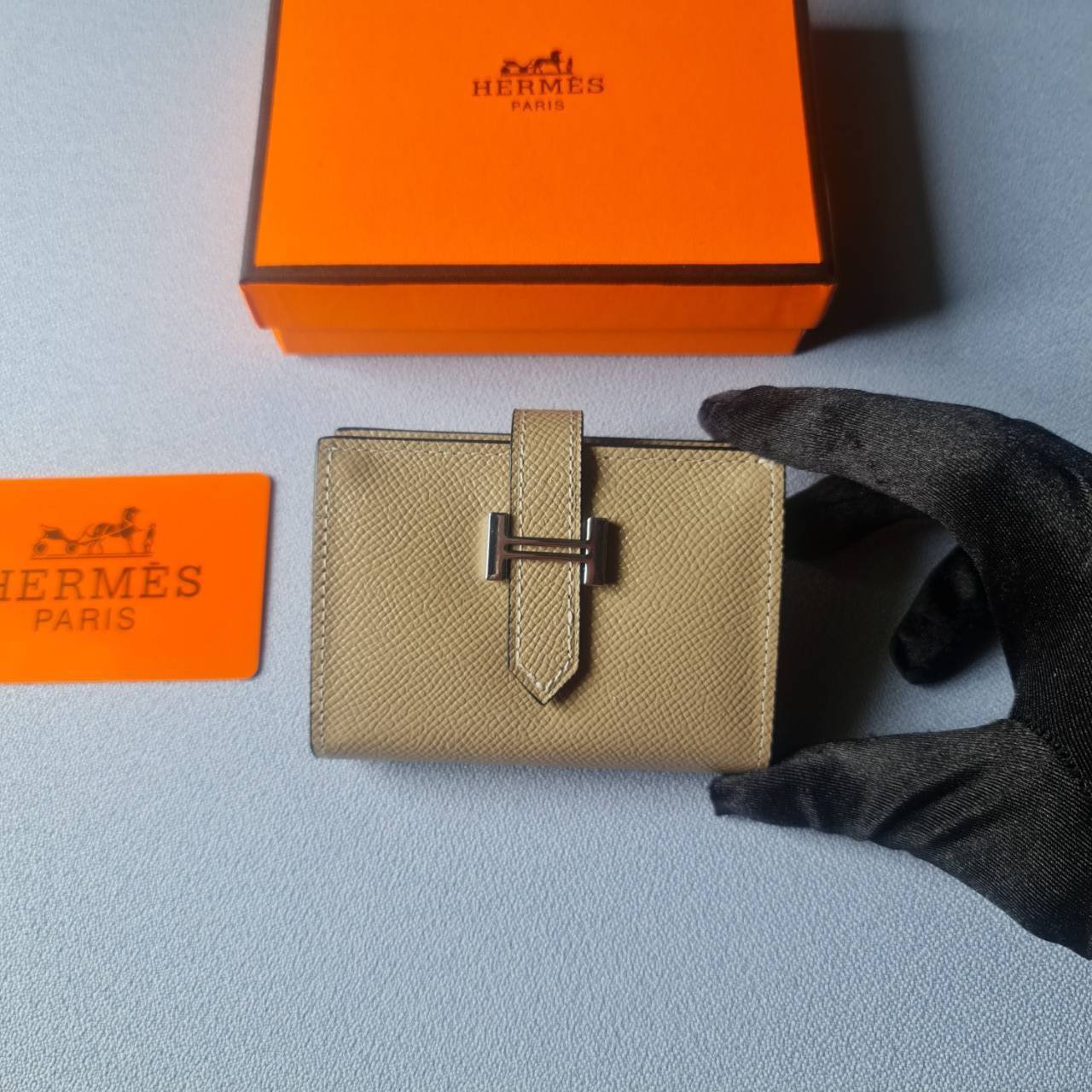 VIP หนังแท้ 】HERMES MINI BEARN WALLET UNISEX