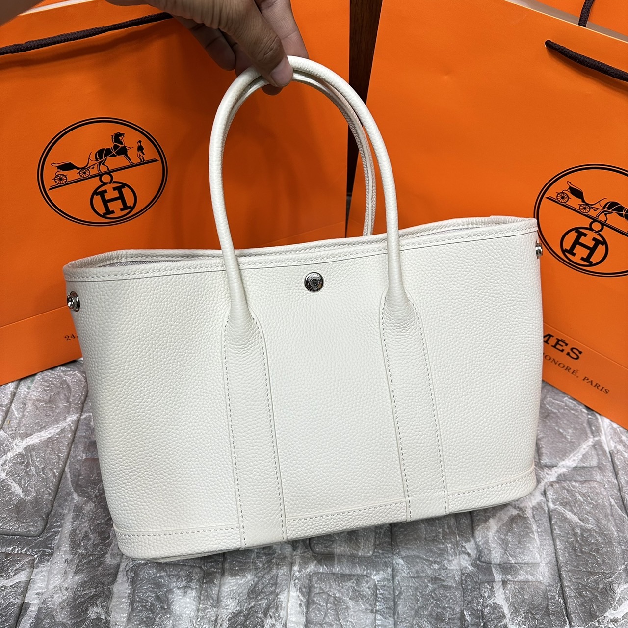 HERMES Garden Party 30 bag กระเป๋าทรงโท้ทแบรนด์หรู เอกลักษณ์ของความสง่างาม เกรดออริ สลับแท้ 1:1 ใช้งานต่างประเทศได้
