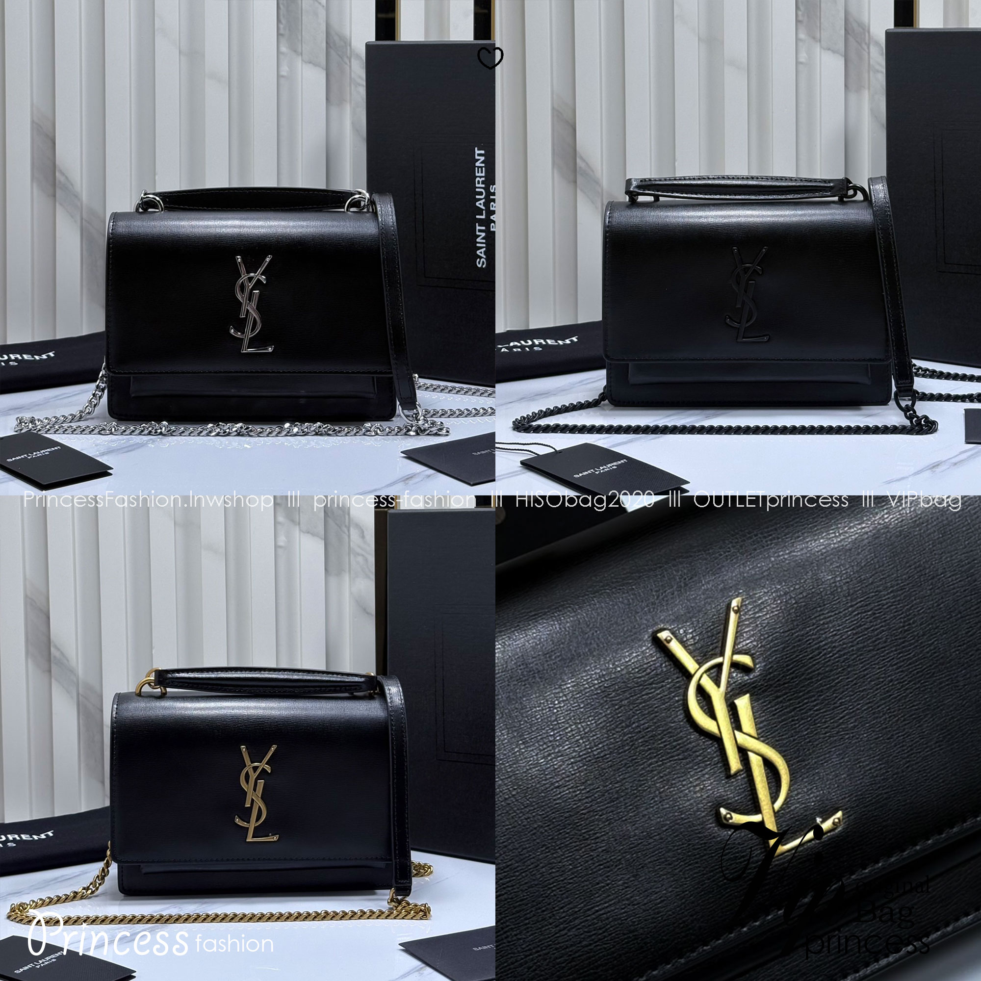 ORI หนังแท้ | YSL Sunset medium in smooth leather กระเป๋าสะพายข้างดีไซน์เรียบหรู โลโก้สวยโดดเด่น ไอเท็มขึ้นแท่น the best seller!!