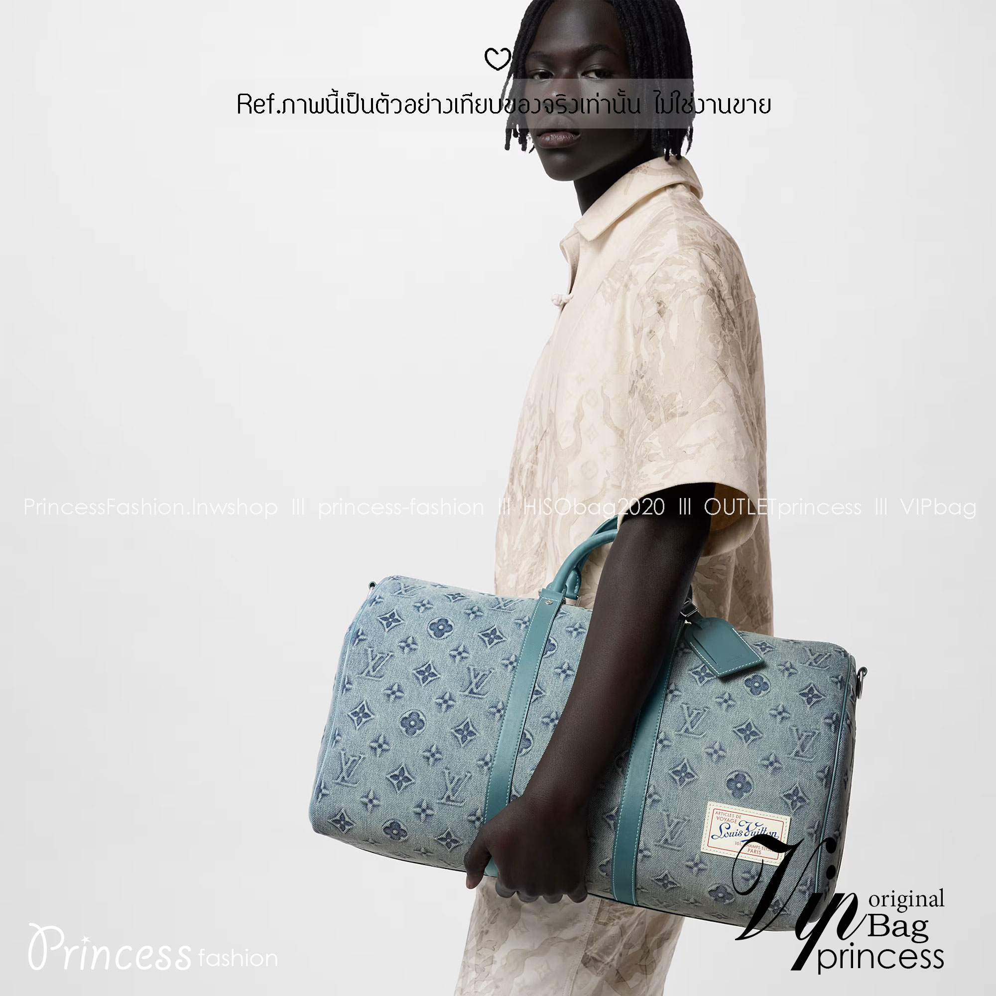 LV Keepall Bandoulière 50 denim classic travel bag กระเป๋าเดินทางสุดคลาสสิก ออกแบบใหม่ด้วยผ้าเดนิมสีซีดพร้อมลาย Monogram ภายในกว้างขวาง ขนาดเหมาะสำหรับการพักผ่อนในวันหยุดสุดสัปดาห์ หรือขึ้นเครื่องใส่สัมภาระได้อย่างครบถ้วน ตอบโจทย์มากค่ะ