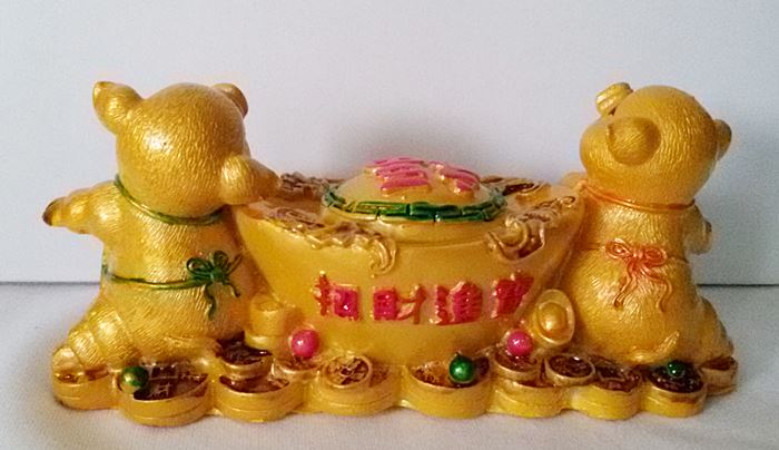 หมูคู่ก้อนทองเสริมดวงปีขาล 2561 ร่ำรวยมีกินมีใช้ เสริมโชคลาภวาสนา แบบตั้งโต๊ะค่ะ