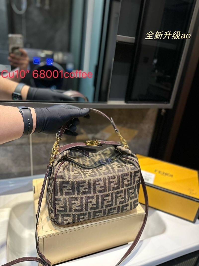 Fendi Tobacco Monogram FF Logo Zucca Buckle Belt Boston Mini Bag กระเป๋าสะพายไซส์มินิน่ารัก เปิดปิดด้วยตัวล็อคปั้มลายแบรนด์ ห้ามพลาดเลยค่ะใบนี้แนะนำสุดๆ