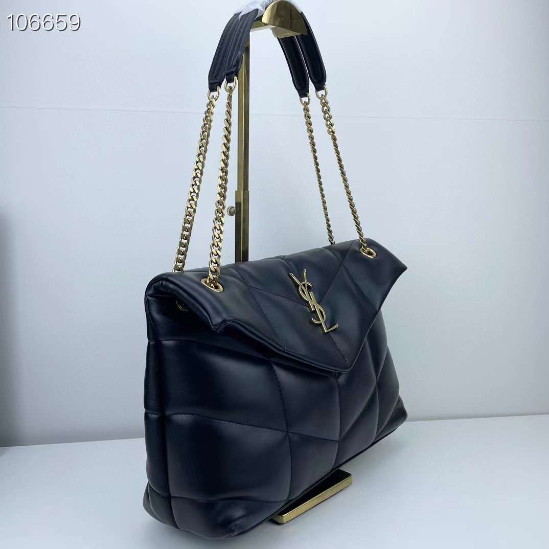 YSL YSL PUFFER SMALL IN NAPPA LEATHER 28cm กระเป๋าสะพาย เกรดหนังสวยเต็มใบ เกรดออริ 1:1 ใช้งานต่างประเทศได้