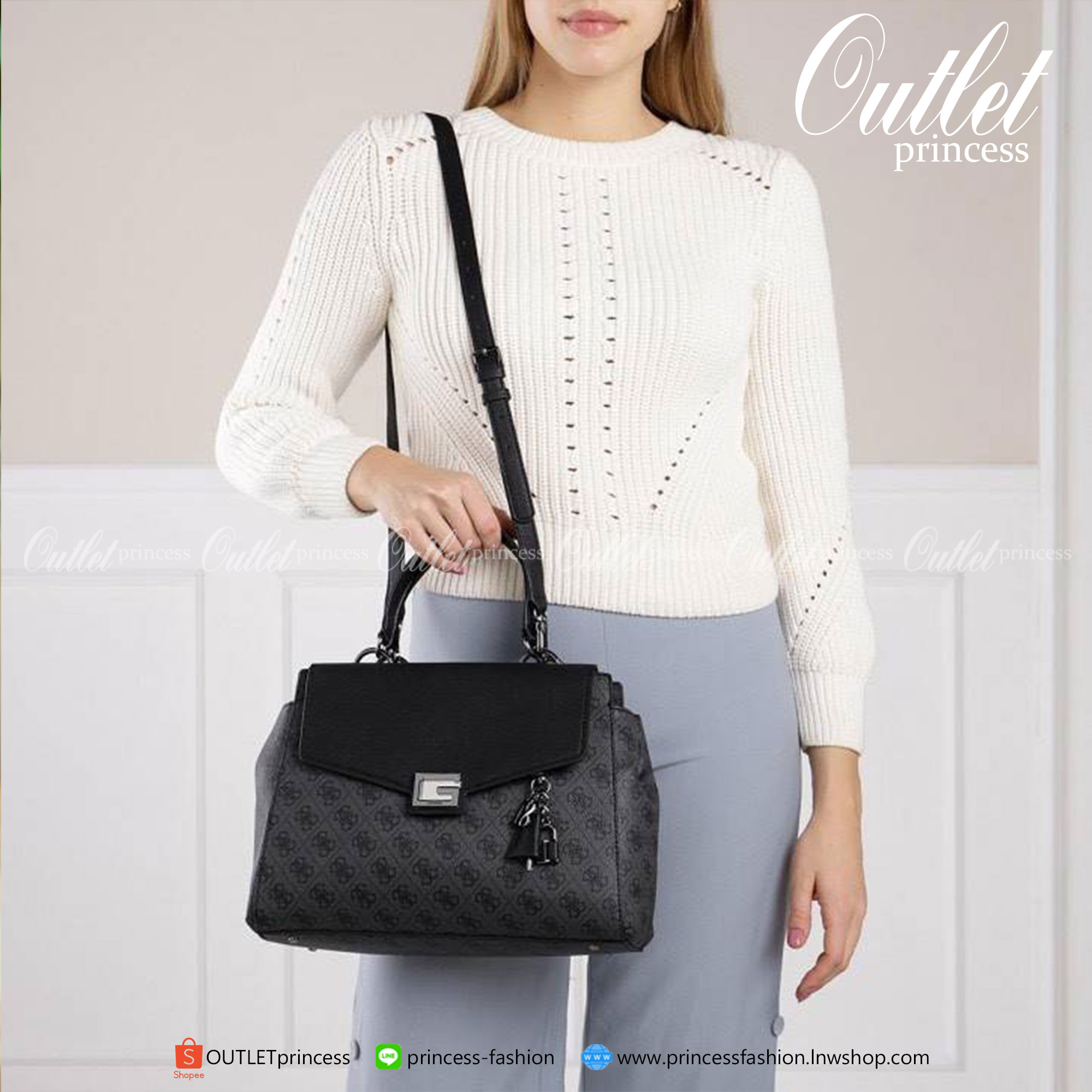 ของแท้ 100% GUESS FACTORY VALY GIRFRIEND SATCHEL BAG กระเป๋าถือหรือสะพายรุ่นใหม่ล่าสุด