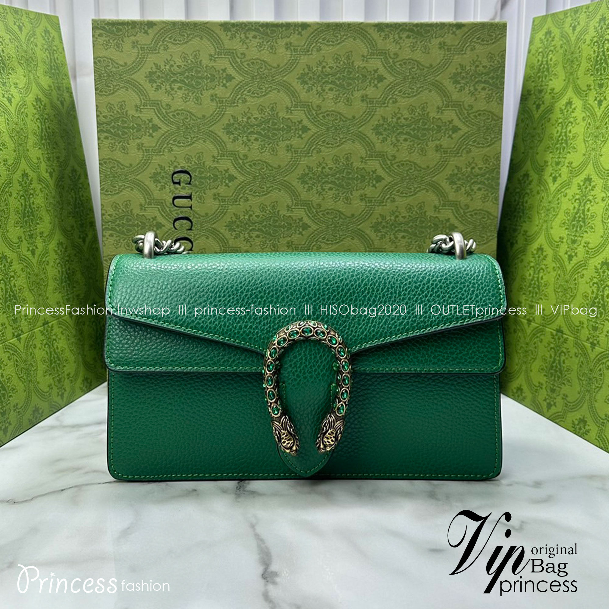 GUCCI DIONYSUS LEATHER SUPER MINI BAG กระเป๋าสะพายไดโอนิซูสหรูหราเป็นเอกลักษณ์ เกรดออริ สลับแท้ 1:1 ใช้งานต่างประเทศได้