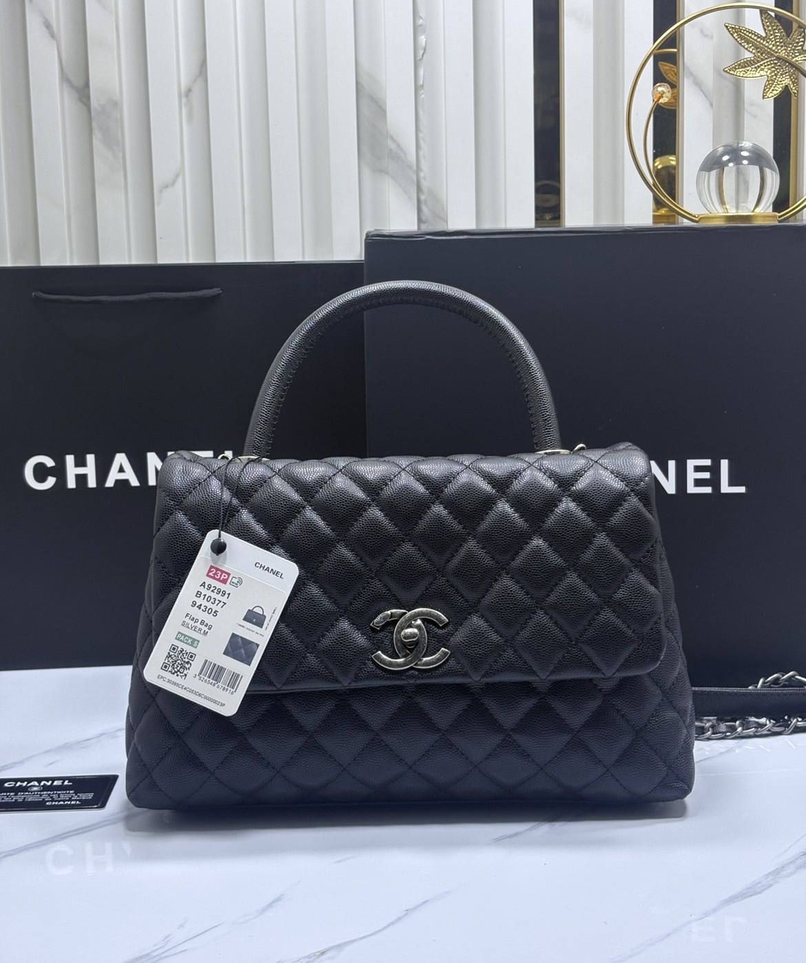 ORI หนังแท้ | Chanel Coco Top Handle Bag Medium 30cm กระเป๋าสะพายสุดคลาสสิค สวยหรูดูแพงเป็นอมตะ