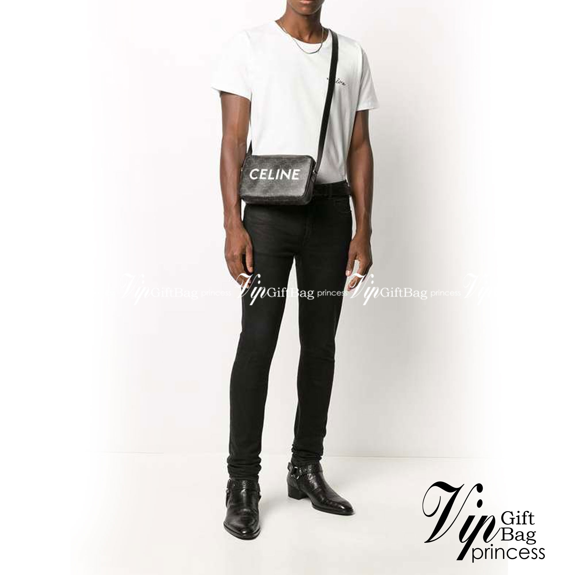 CELINE Medium Messenger Bag in Triomphe Canvas with Celine Print / Celine Camera Bag กระเป๋าทรงครอสบอดี้ ใช้ได้ทั้งชายหญิง ขนาดกลางกำลังดี น้ำหนักเบา