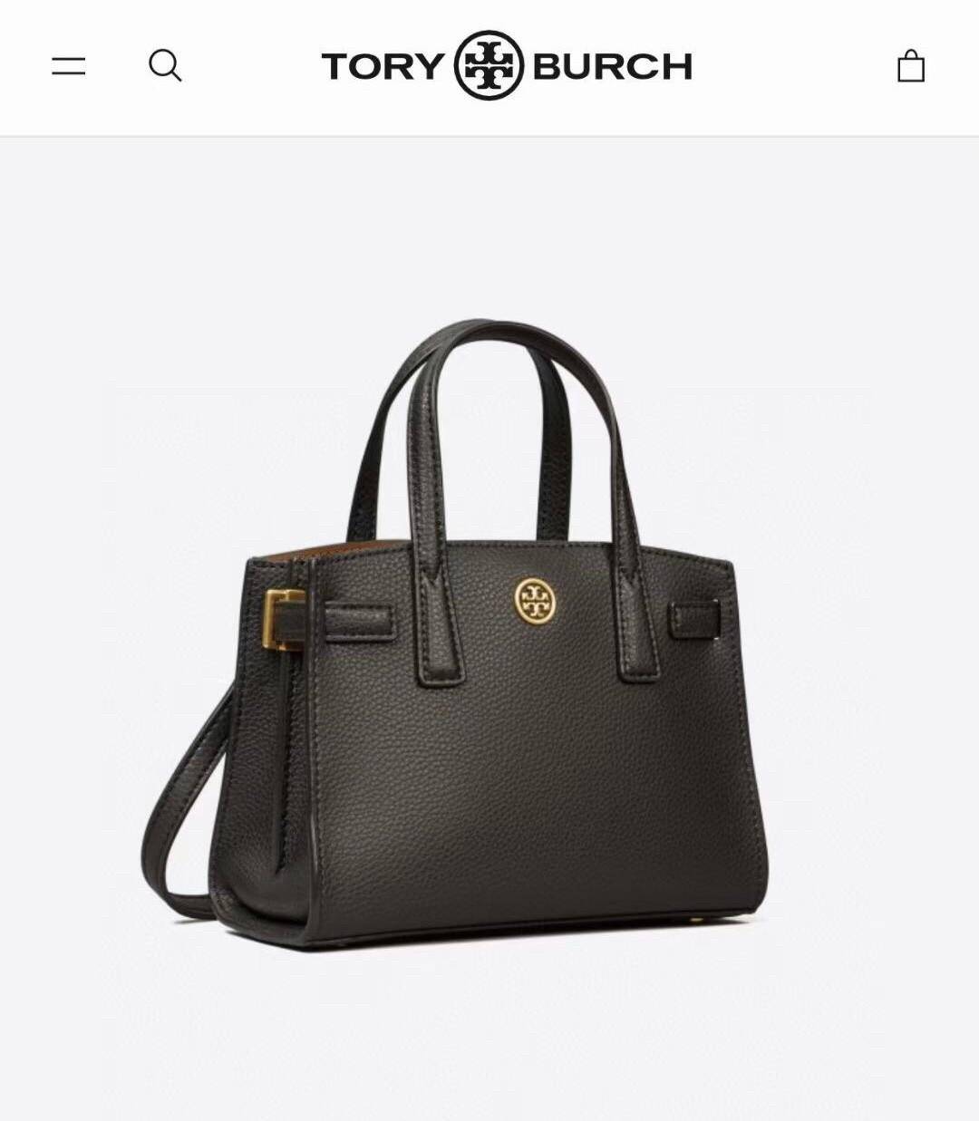 ของแท้ 💯% 】Tory walker Micro Satchel กระเป๋าถือหรือสะพายไหล่ วัสดุหนังแท้ ด้านหน้าประดับโลโก้แบรนด์ อะไหล่ทองสวยหรู