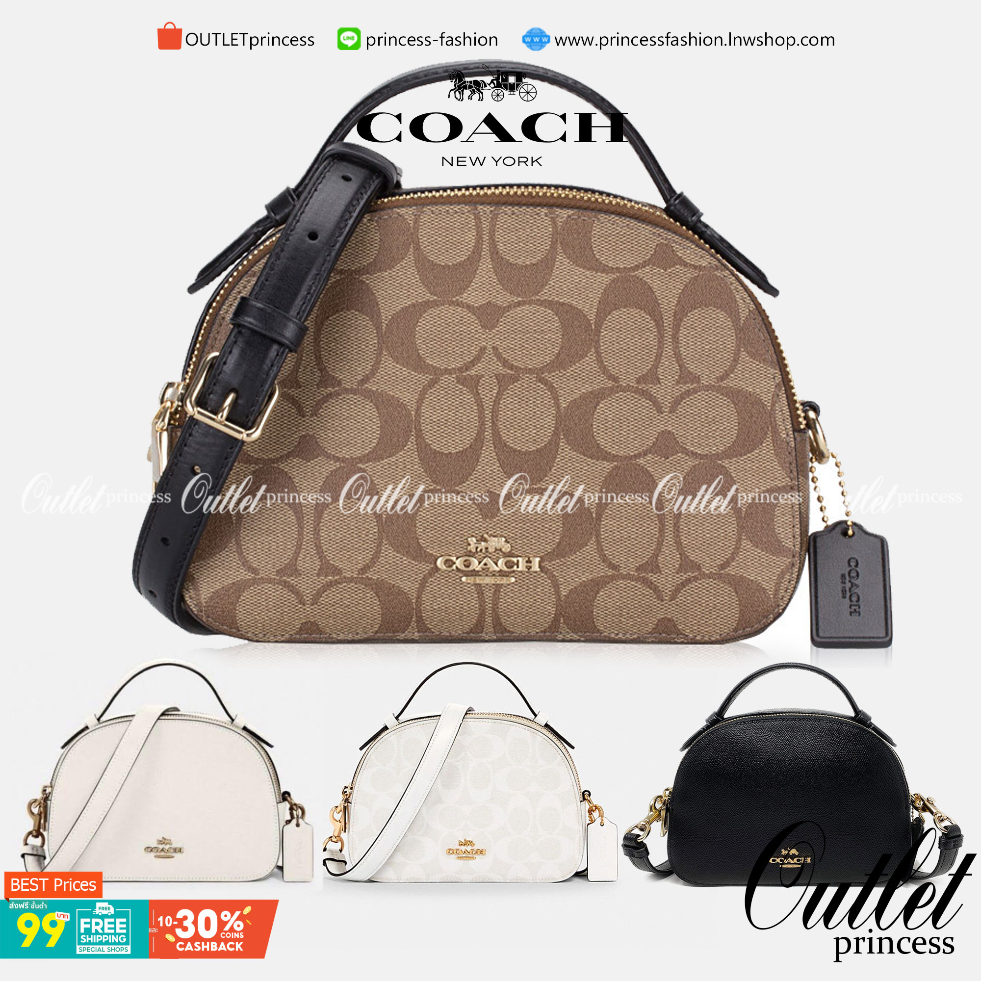 COACH SERENA SATCHEL CROSSBODY BAG กระเป๋าทรงโดมเล็ก น่ารัก แต่ใส่ของได้จุเลยทีเดียว!! มี2ช่องซิปหลัก ช่องค่อนข้างกว้าง สามารถใส่กระเป๋าเงินใบกลางได้;ของจำเป็นอื่นๆได้ครบเลยค่ะ มีช่องเล็กให้ใส่ของจุกจิก ด้านหลังมีช่องเล็กให้อีกช่องค่ะ พร้อมสายยาวถอดออกได้