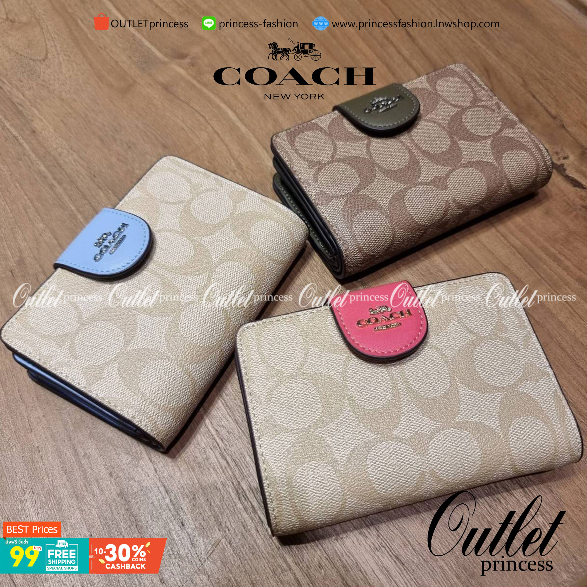 COACH C0082 MEDIUM CORNER ZIP WALLET IN SIGNATURE CANVAS ดีไซน์ใหม่ล่าสุด!! กระเป๋าสตางค์ใบกลาง 👛 ขนาดกำลังเหมาะมือ วัสดุหนังแคนวาสเคลือบลาย ดูแลรักษาง่าย มีช่องใส่บัตรและธนบัตรครบ และช่องซิปแยกไว้ใส่เหรียญ ครบเซ็ทแบบนี้เหมาะส่งต่อเป็นของขวัญที่สุ