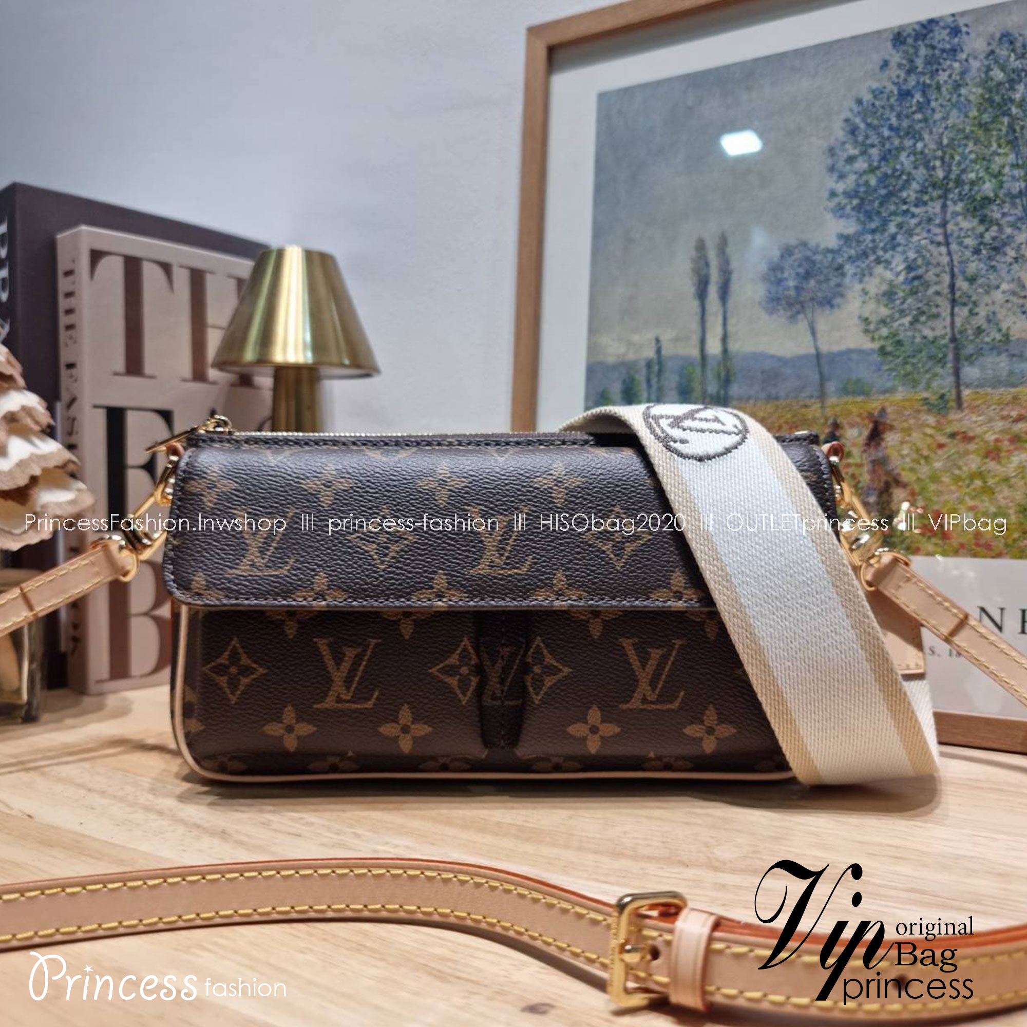 LV vivacite bag กระเป๋าสะพายมัลติ สายหนังครอสบอดี้ ปรับได้ตามต้องการ