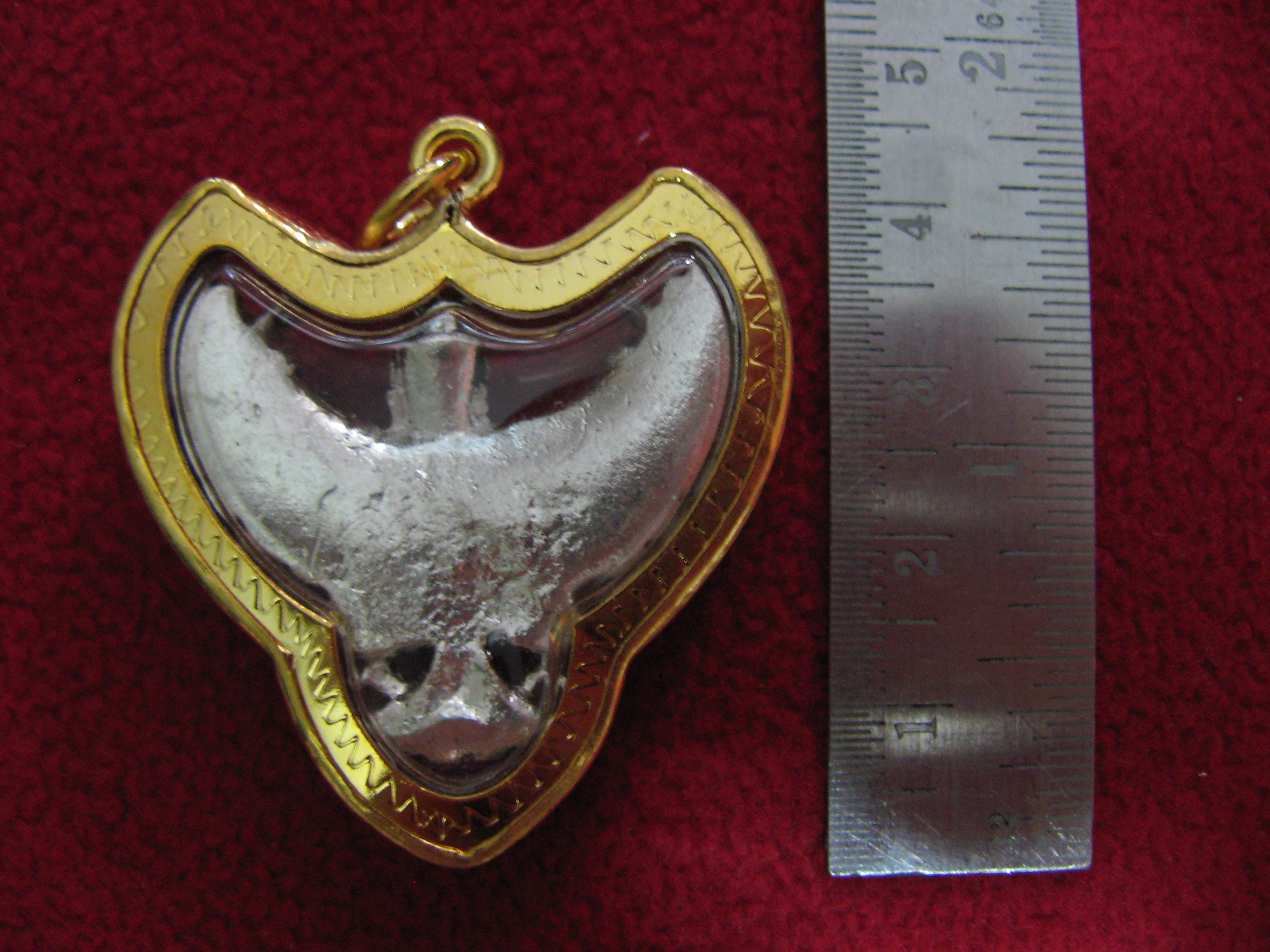 สินค้าหมดค่ะ จี้พญาครุฑเนื้อเงินเลี่ยมทองไมครอนพร้อมใบคาถาค่ะ