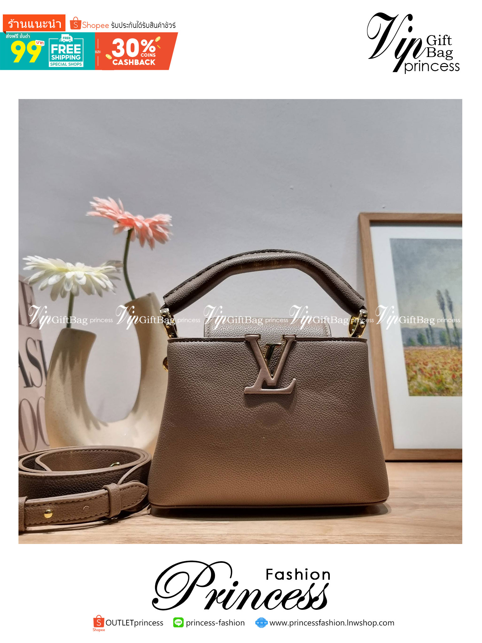 LV capucines mini top handle ที่สุดของความสวยในราคาเบาๆ กระเป๋าถือสุดหรู ดีไซน์ทรงคลาสสิค ที่รอบนี้มาในไซส์มินิ ดีงามม้ากกกก!! มาพร้อมหูจับในตัว ด้วยรูปทรงวินเทจและวัสดุหนังลูกวัว ขับผิว ทำให้ไอเท็มนี้สะกดทุกสายตาจริงๆ