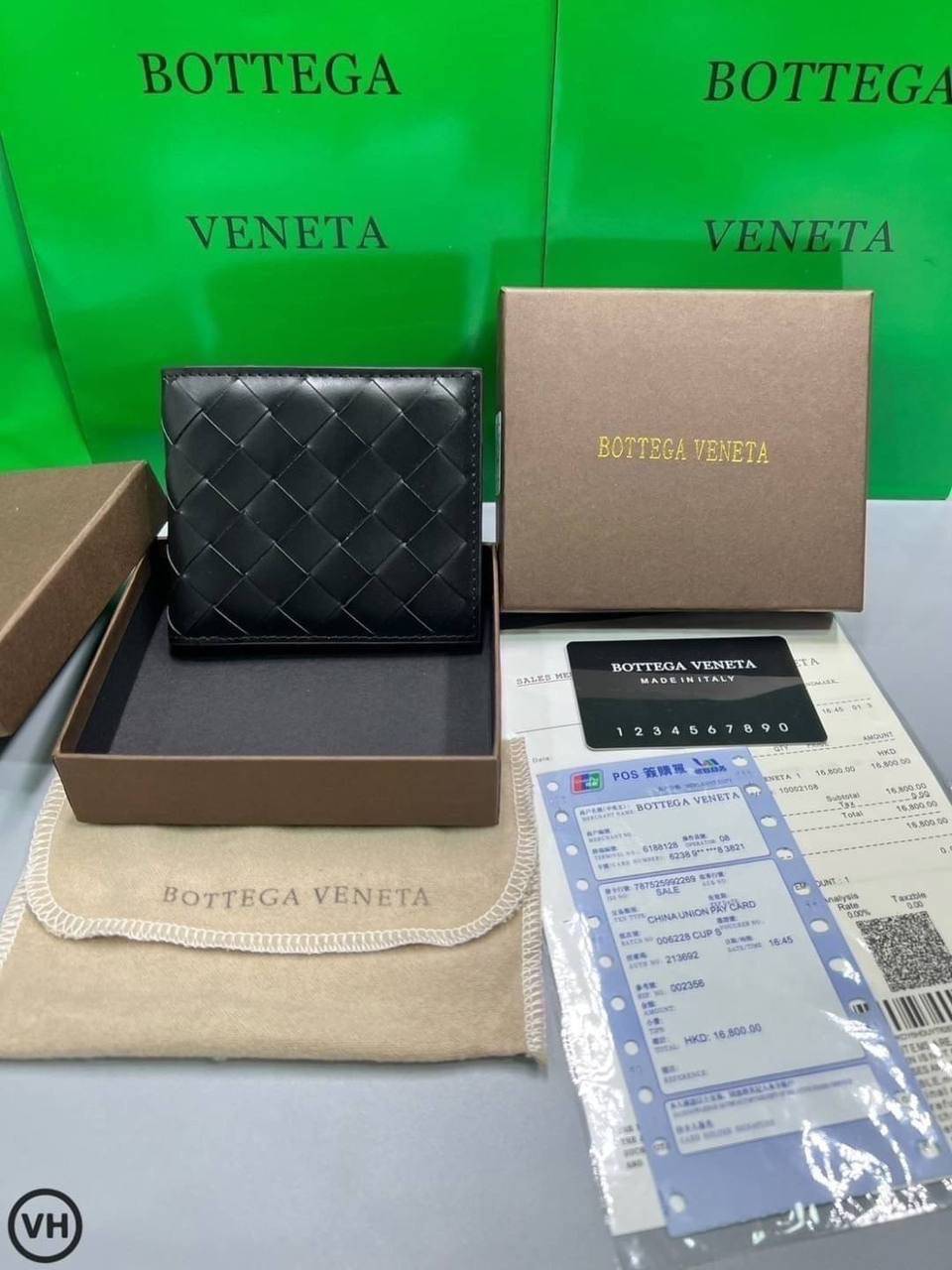 ORI หนังแท้ | Bottega Veneta® Men's Intrecciato Piccolo Bi-Fold Wallet / Bottega Wallet กระเป๋าสตางค์ใบสั้น กระเป๋าสตางค์สานผู้ชาย