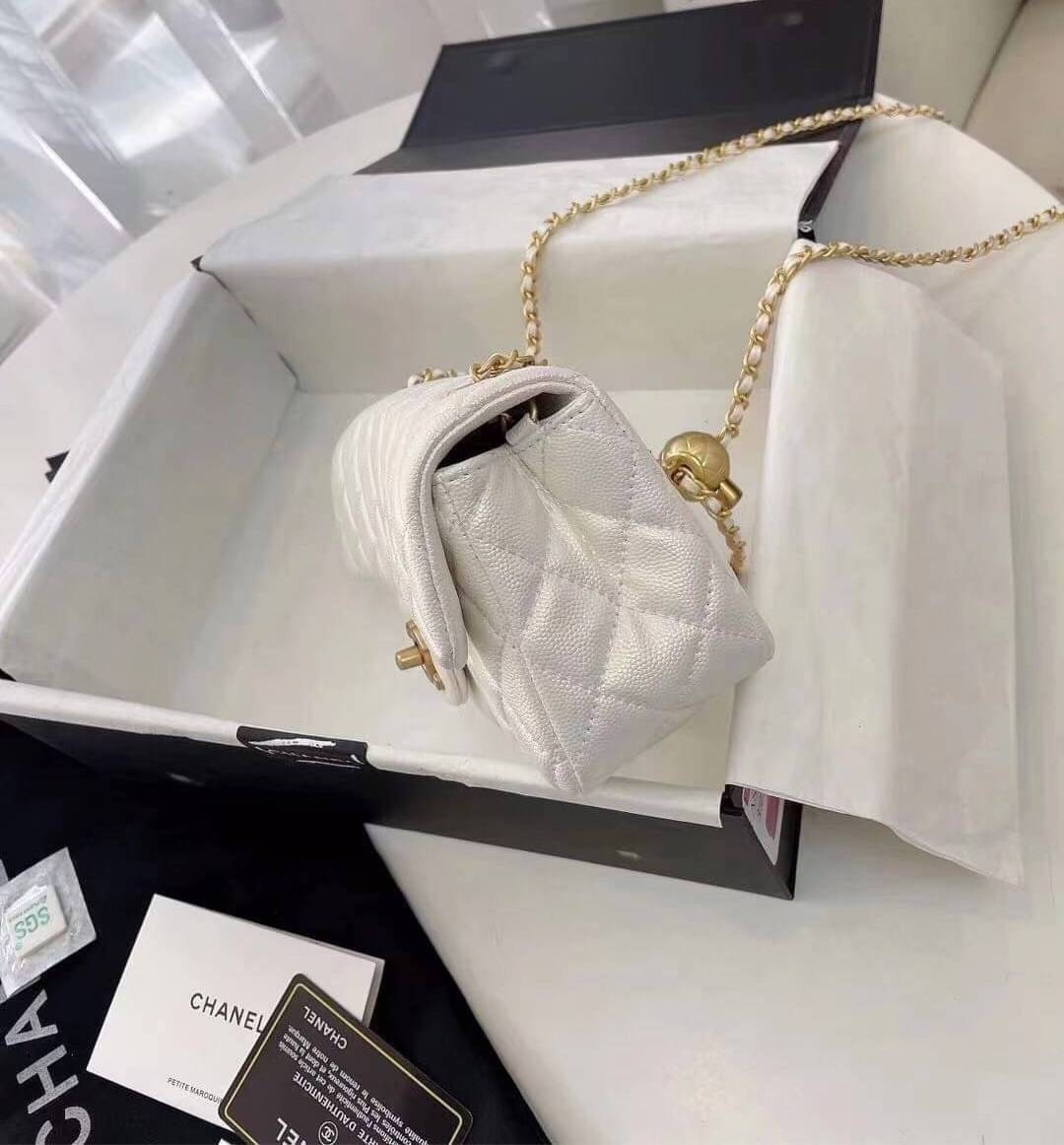 CHANEL MINI FLAP BAG CAVIAR Leather GOLD tone hardware พร้อมส่ง 5 สี