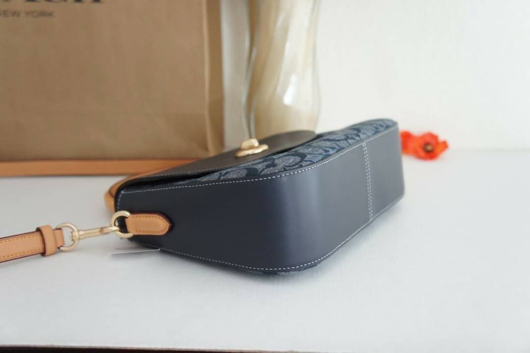 Coach Marlie Top Handle Satchel In Signature Chambray & Canvas Brown Black C1765