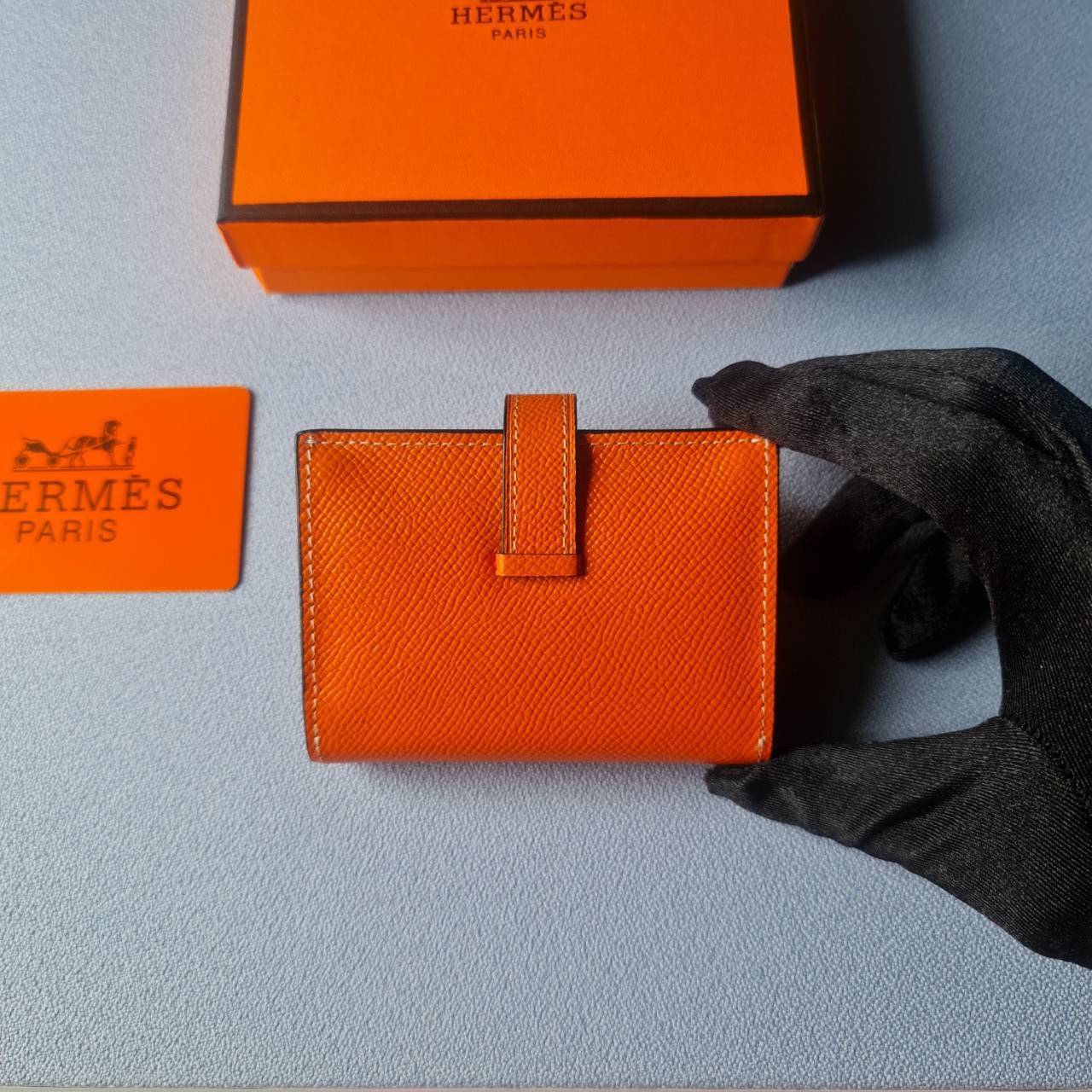 VIP หนังแท้ 】HERMES MINI BEARN WALLET UNISEX
