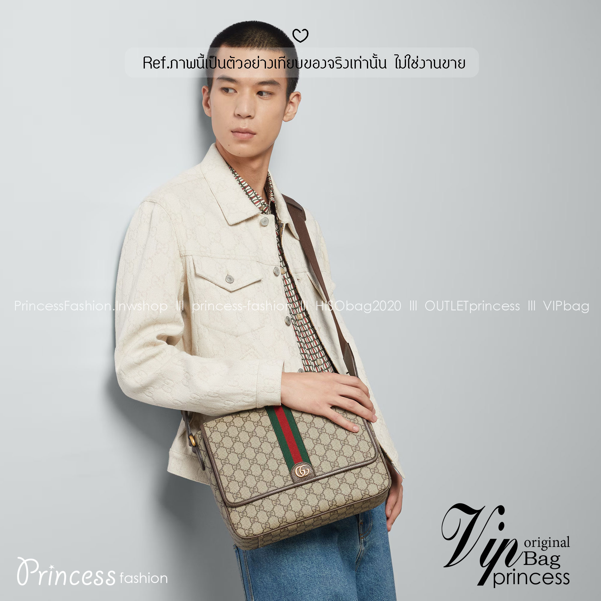 Gucci Ophidia medium messenger bag กระเป๋าทรงแมสเซนเจอร์ใบใหญ่กำลังพอดี ไอเท็มที่หนุ่มๆต้องไม่พลาด โดดเด่นด้วยลวดลายคลาสสิค คาดหน้าเขียวแดงสวยเป็นเอกลักษณ์