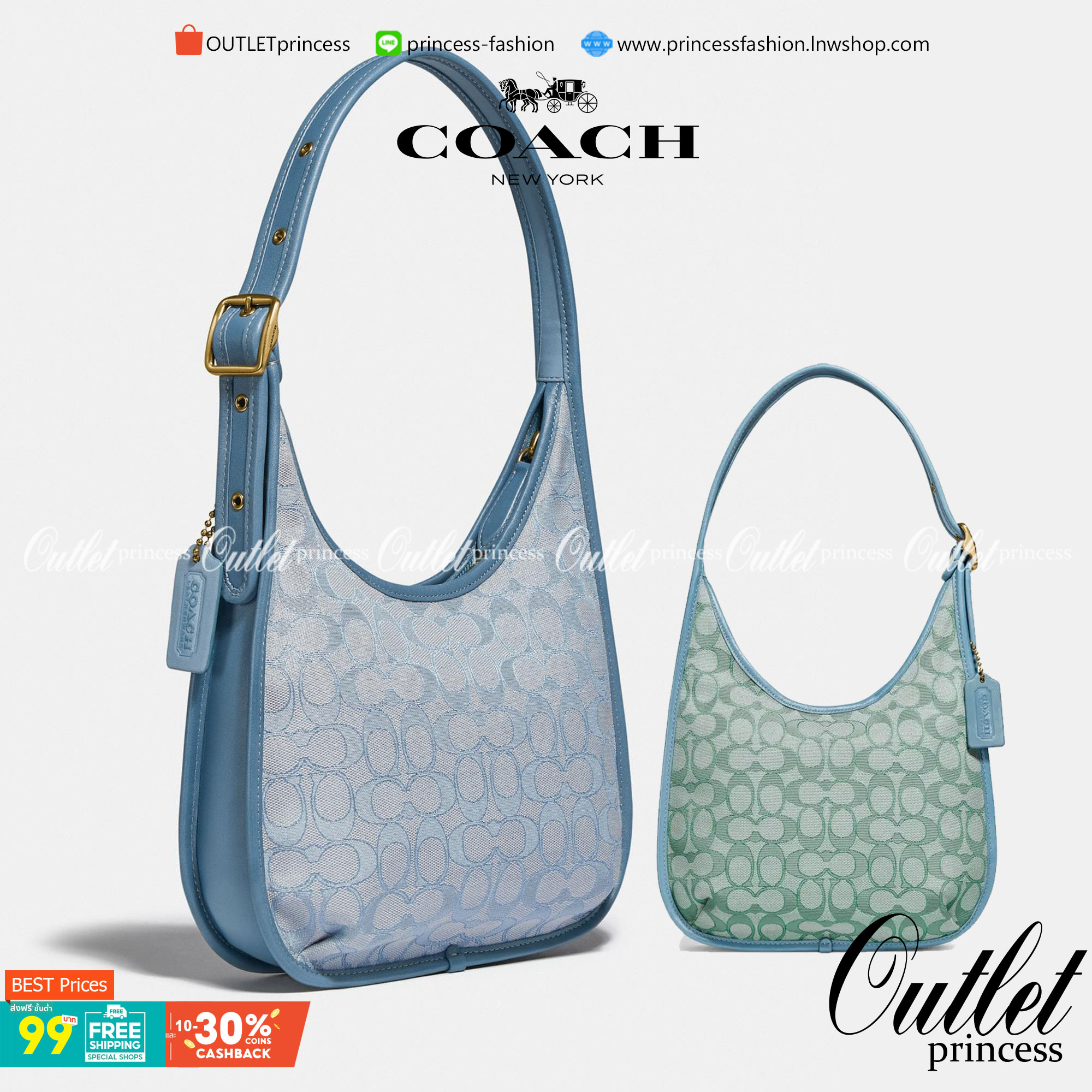 OUTLET 】COACH ERGO SHOULDER BAG In Signature พร้อมส่งที่ไทย