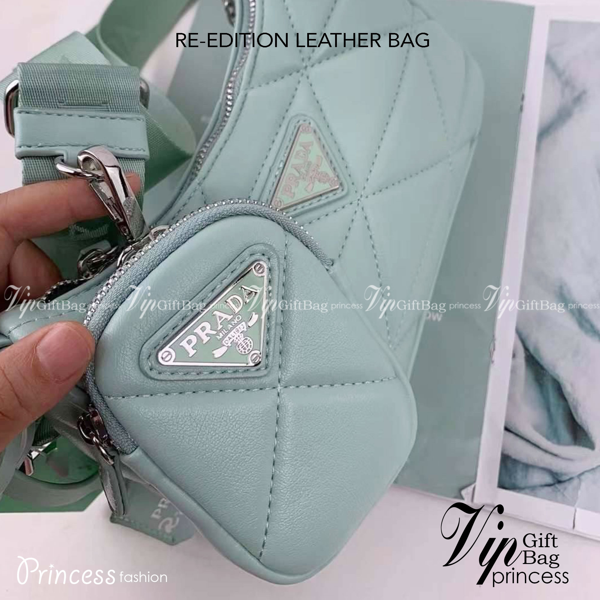 PRADA RE-EDITION LEATHER BAG กระเป๋าสะพายงานหนังซอฟ ไอเท็มสุดปัง ที่ฮิตตลอดกาลไม่ว่าจะปีไหนๆ จัดให้ครบทั้งสีขายดีและสีใหม่ล่าสุด ที่สายคุณหนูห้ามพลาด!!