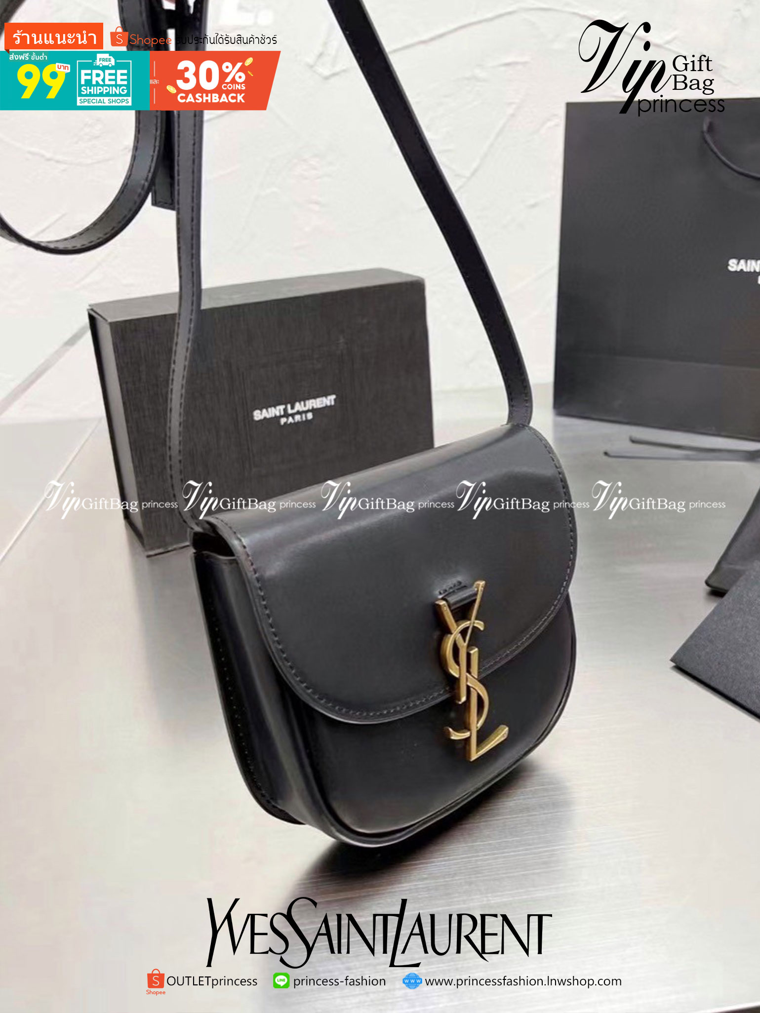 VIP 】หนังแท้ YSL SAINT LAURENT BORSA SATCHEL KAIA PICCOLA IN MORBIDA PELLE พร้อมส่งที่ไทย กระเป๋าสะพายหนังสวยหรูอยู่ทรงเปิดปิดด้วยฝาปิดโลโก้แบรนด์อะไหล่ทองวินเทจ ภายในโล่งมีช่องหลัก และช่องใส่บัตรสามารถใส่มือถือของใช้จุกจิกได้เยอะ สายสะพายหนังยาวปรับระดับ