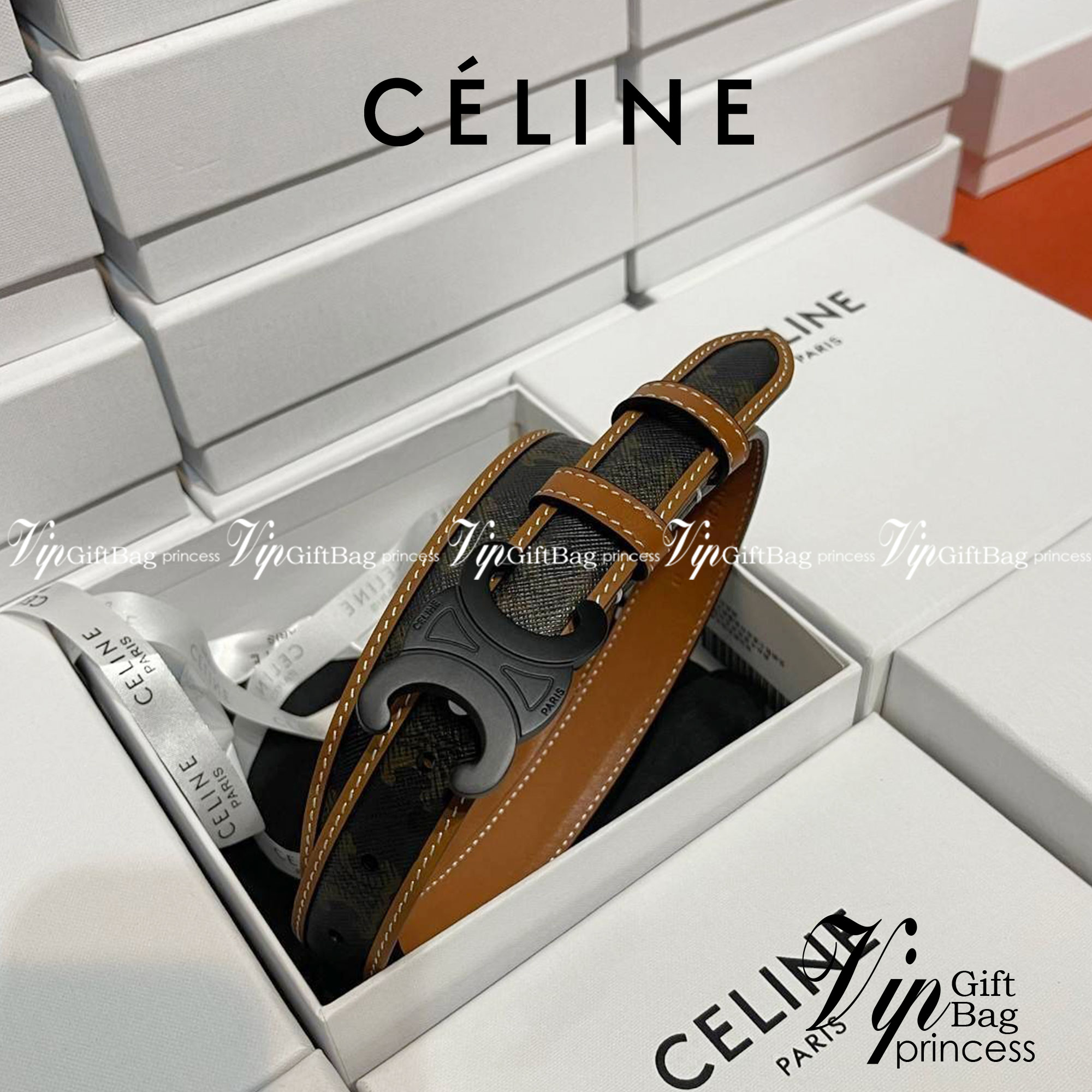 หนังแท้ Ori CELINE BELT LOGO 25MM / Celine Vintage Logo Leather Belt ออริจินอลเกรด รุ่นนี้สวยมากหนังดีมากแบบเทียบแท้หนังนิ่มมาก ทำจากหนังแท้ งานละเอียด ตัตเย็บสวยงาม หนังดีถอดแบบมาจากของแท้ หัวเข็มขัดโลโก้แบรนด์แบบ 3D Vintage สีดำ ปั้มโลโก้คมชัดคล้ายของจร