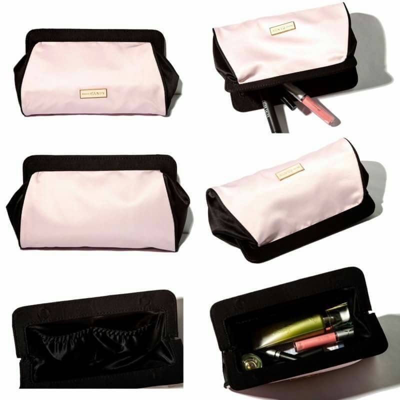 PRADA CANDY COSMETIC BAG GIFT WITH PURCHASE (GWP) จากเคาน์เตอร์ต่างประเทศรุ่น Limited Satin Material ทรง cluth ขนาดกำลังน่ารัก ด้านหน้ามีโลโก้ brand เปิดปิดด้วยแถบเเม่เหล็กซ่อนที่ปากกระเป๋า ซับใน Polyester มีช่องแบ่งสามารถใส่เครื่องสำอางค์ เครื่องเขียน เค