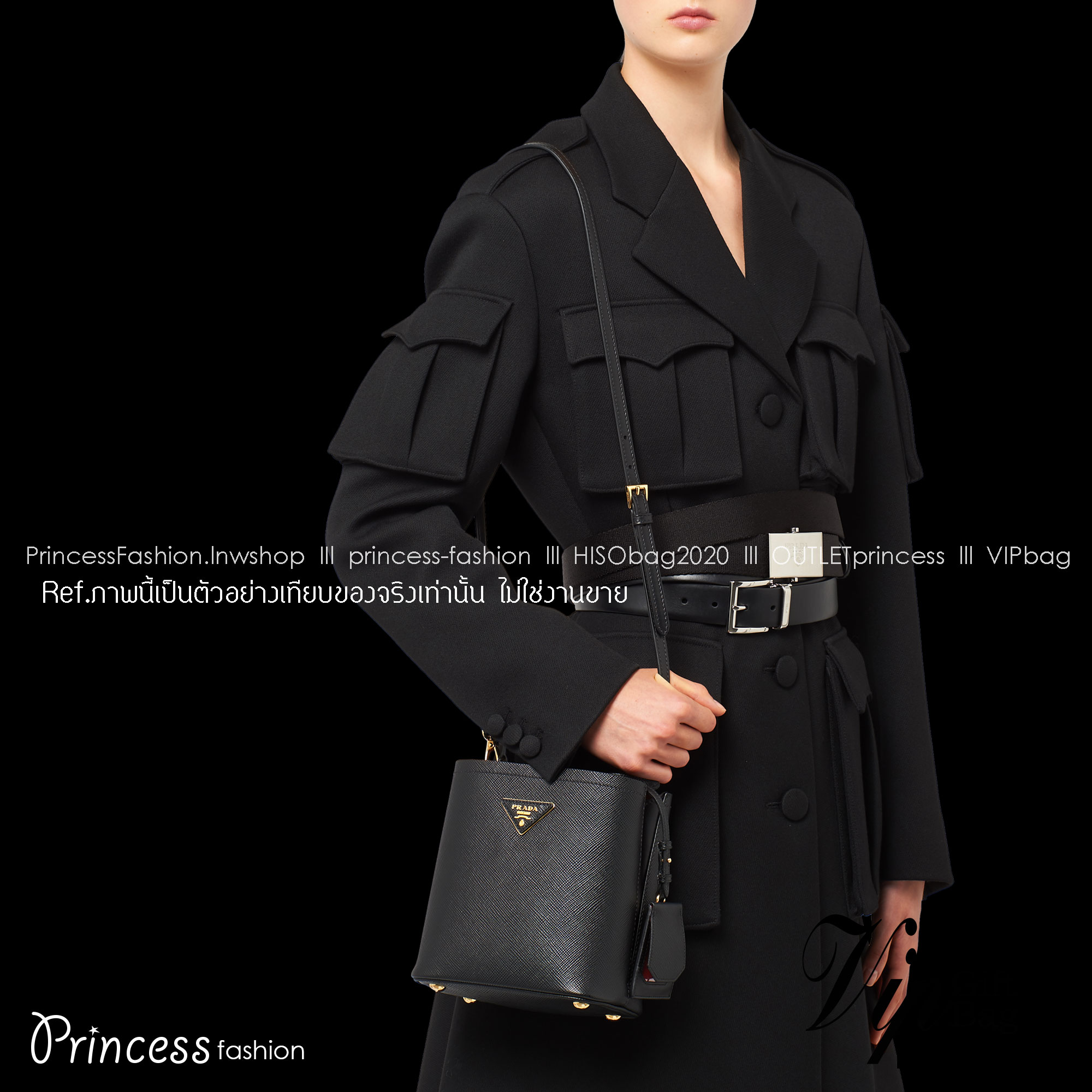 Prada Panier Saffiano Leather Bag / PRADA Saffiano Bucket Bag กระเป๋าสะพายทรง bucket ไซส์น่ารักน่าใช้ ภายในโล่งกว้าง ใส่ของสำคัญได้เลย รีบจับจองกันน้า ราคาสุดคุ้มแบบนี้ ตำเลย!