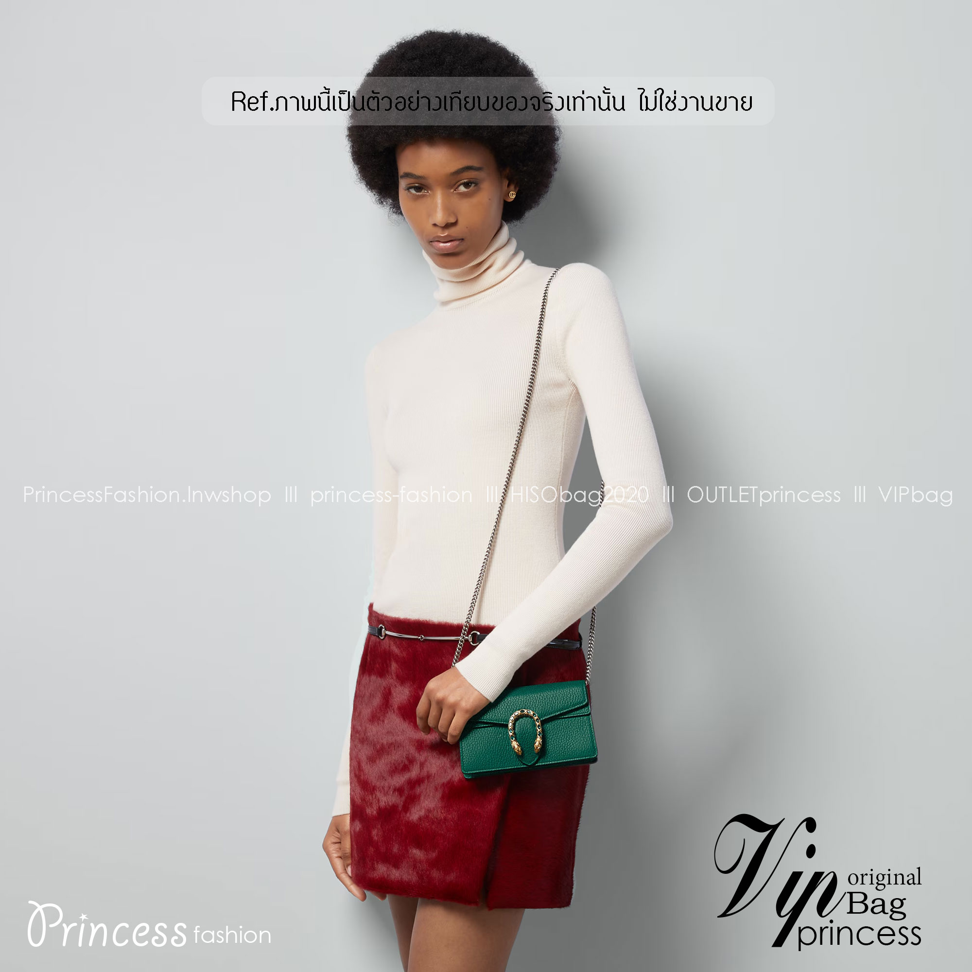 GUCCI DIONYSUS LEATHER SUPER MINI BAG กระเป๋าสะพายไดโอนิซูสหรูหราเป็นเอกลักษณ์ เกรดออริ สลับแท้ 1:1 ใช้งานต่างประเทศได้