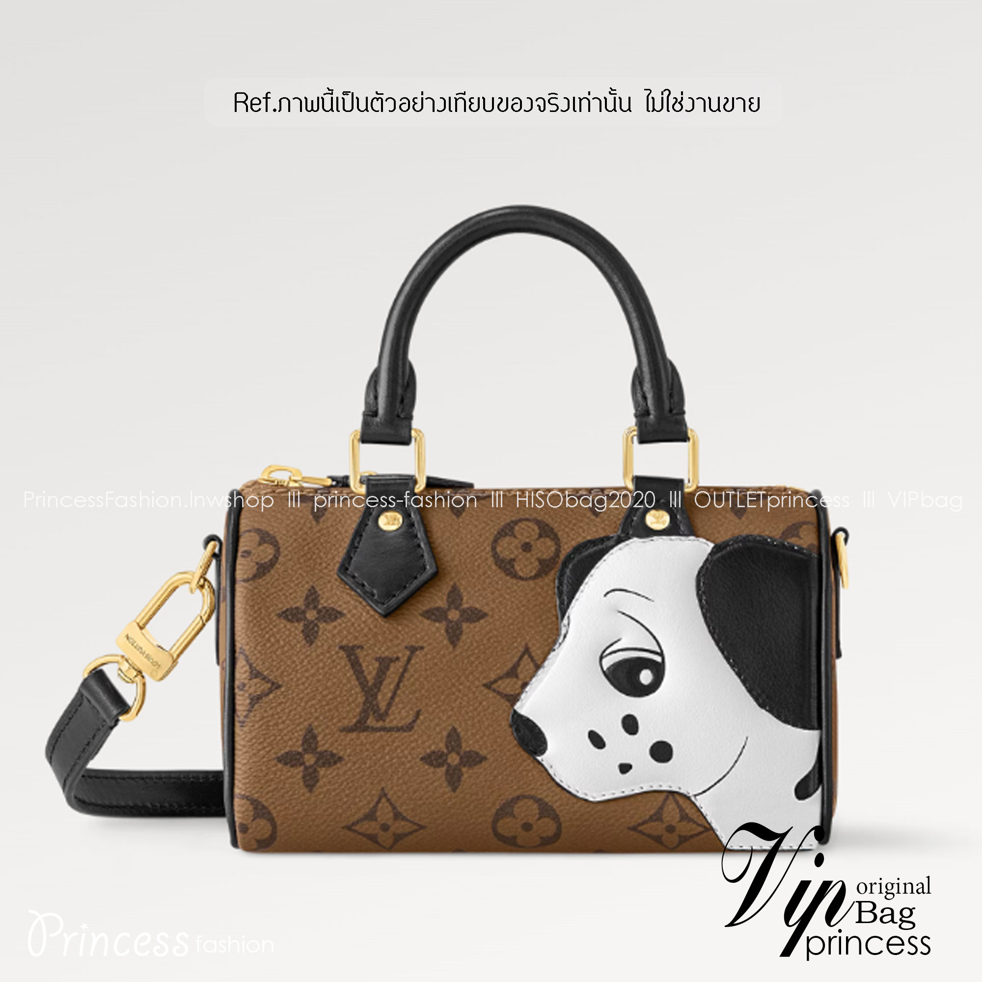 LV Nano Speedy Monogram Reverse Canvas Bag กระเป๋าสะพายใบเล็ก น้องหมารุ่นใหม่ cute dog เกรดออริ 1:1 ใช้งานต่างประเทศได้