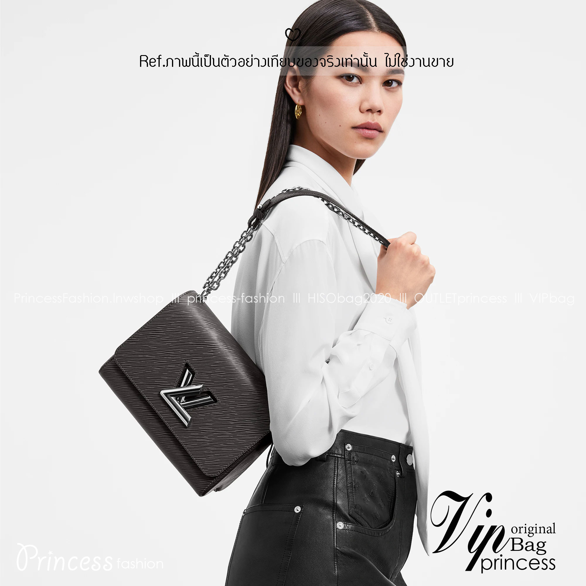 ORI หนังแท้ | LV Twist MM chain bag in grained Epi leather กระเป๋าสะพาย/กระเป๋าถือร พร้อมสายโซ่ หนังลายเกรน Epi โดดเด่นด้วยโลโก้หน้า สวยหรูเป็นเอกลักษณ์ ดีไซน์คัลเลอร์บล็อค สัมผัสโดดเด่นแมตช์กับทุกสไตล์