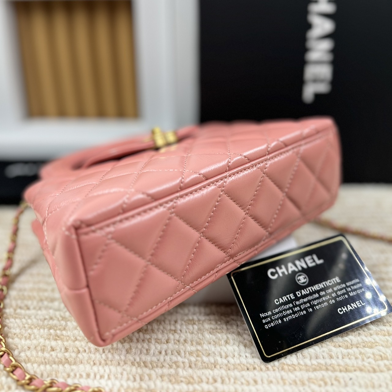 Chanel mini kelly flap bag เกรดออริ สลับแท้ 1:1 ใช้งานต่างประเทศได้