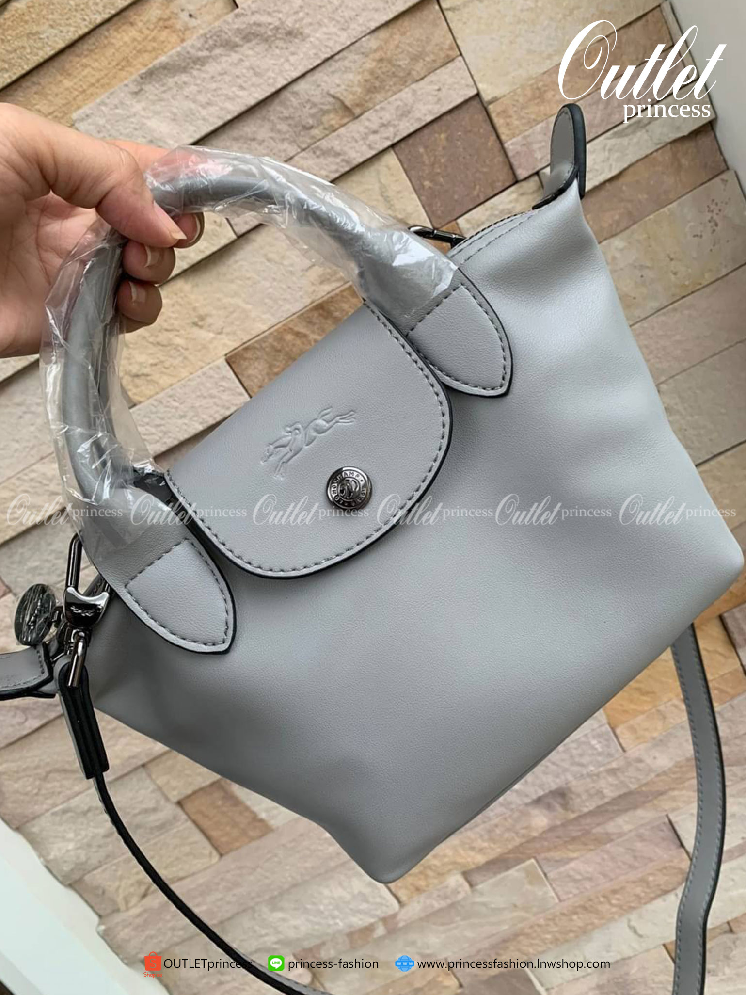 ของแท้ 100% Longchamp LE PLIAGE CUIR TOP HANDLE BAG Color: Honey,Hawtorn,Gunmetal