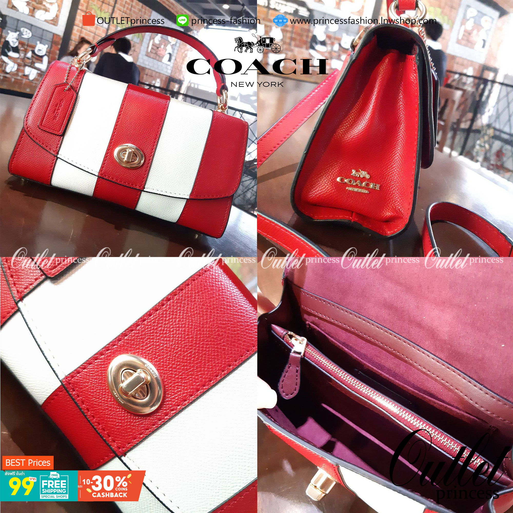 COACH TILLY SATCHEL 23 IN SIGNATURE CANVAS ((C1802//C1439/C1435)) กระเป๋า crossbody สวยหรู ขนาดใหม่ พร้อมสีมาใหม่!! ดีไซน์ย้อนยุค วัสดุหนังแคนวาสเคลือบลายสลับหนังแท้ มาพร้อมหูจับในตัว และสาย crossbody ปรับได้ตามตัว เปิด-ปิดด้วยตัวบิดล็อค ภายในโล่ง บุกำมะห