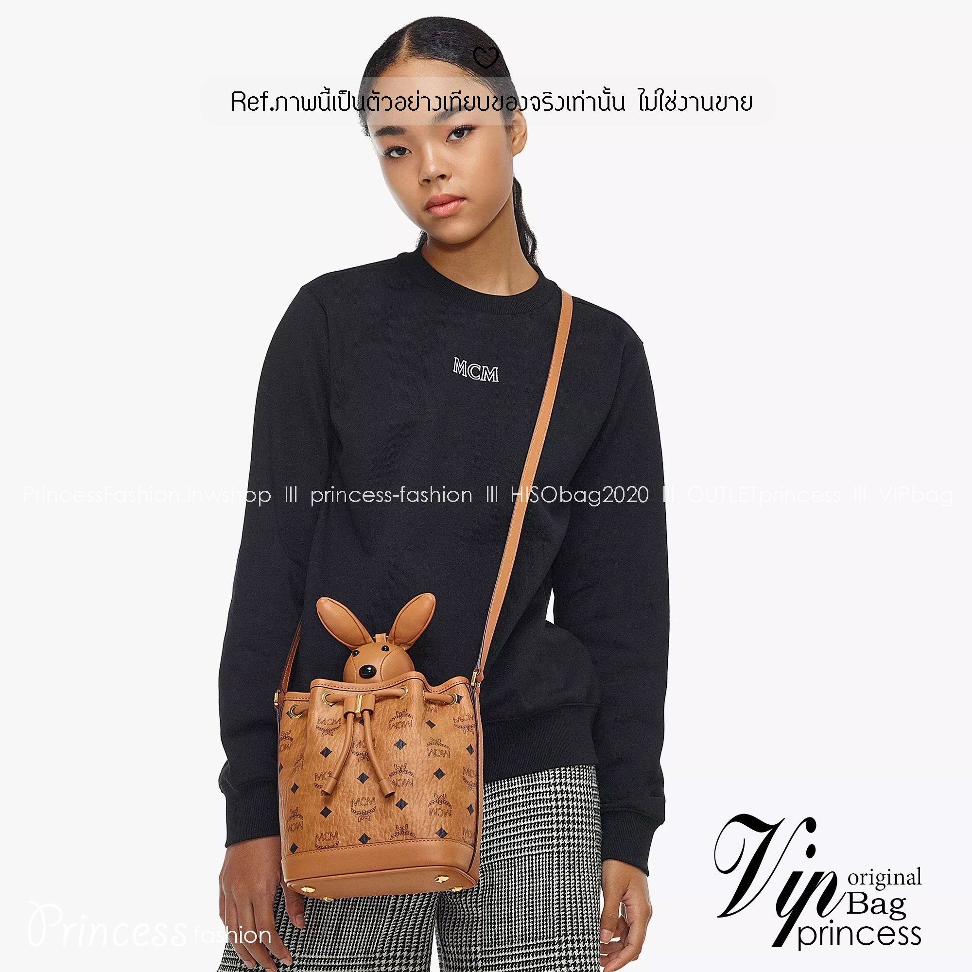 ORI | M.C.M Zoo Rabbit Visetos Cognac Brown กระเป๋ารูดทรงขนมจีบพร้อมตุ๊กตากระต่าย คอลเลคชั่นซูมาใหม่