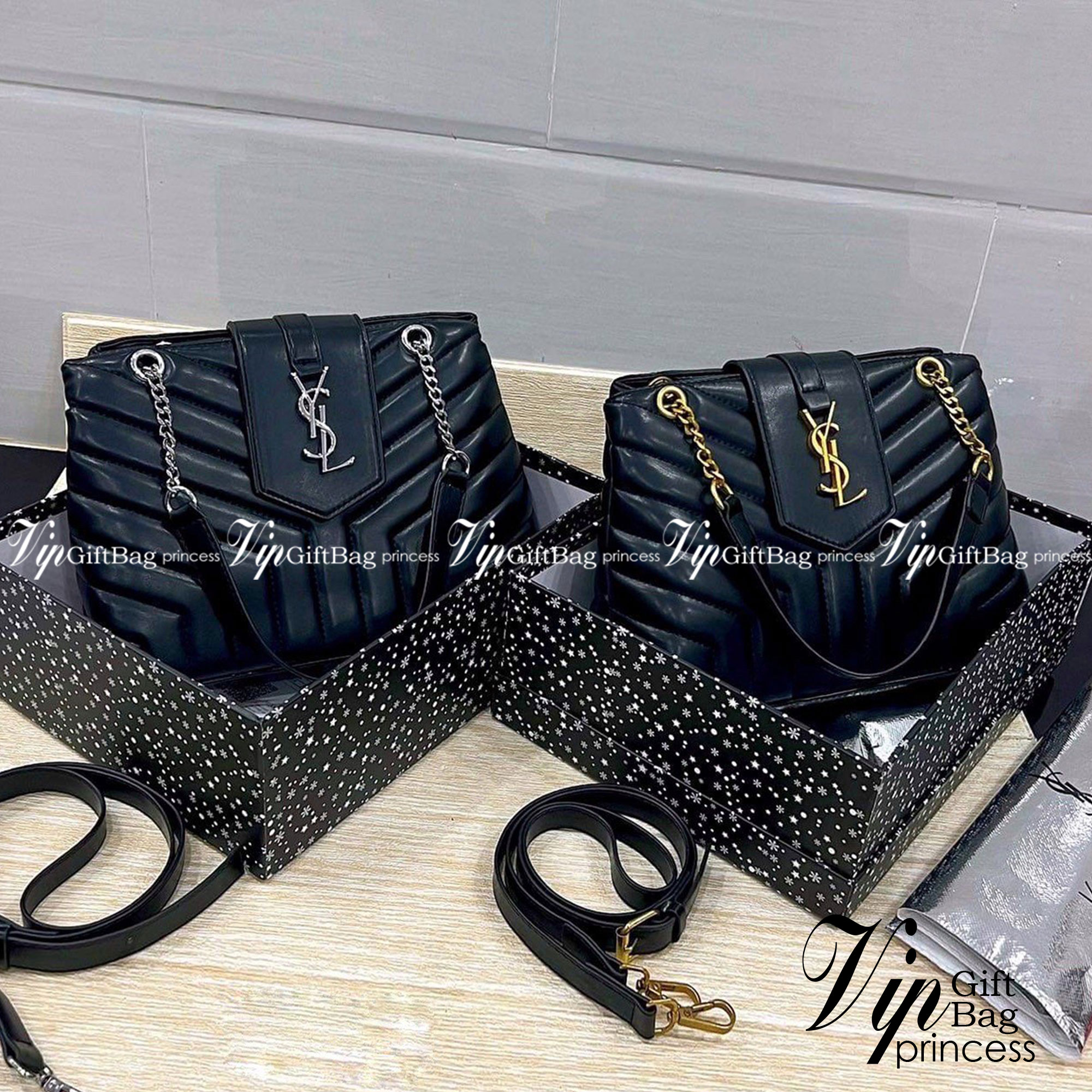 SAINT LAURENT YSL Loulou small quilted leather shoulder bag รุ่นยอดนิยม หายากที่สาวๆตามหา ใบนี้เลย!! สวยหรู ผู้ดี กระเป๋าสะพายไหล่ ดีไซน์อยู่ทรง สะพายได้ 2 แบบ สายหนังสลับโซ่ในตัว และสายยาวถอดได้ สวยคลาสสิคแฝงความหรูด้วยโลโก้สีทองอร่าม และสีเงินโดดเด่น สา