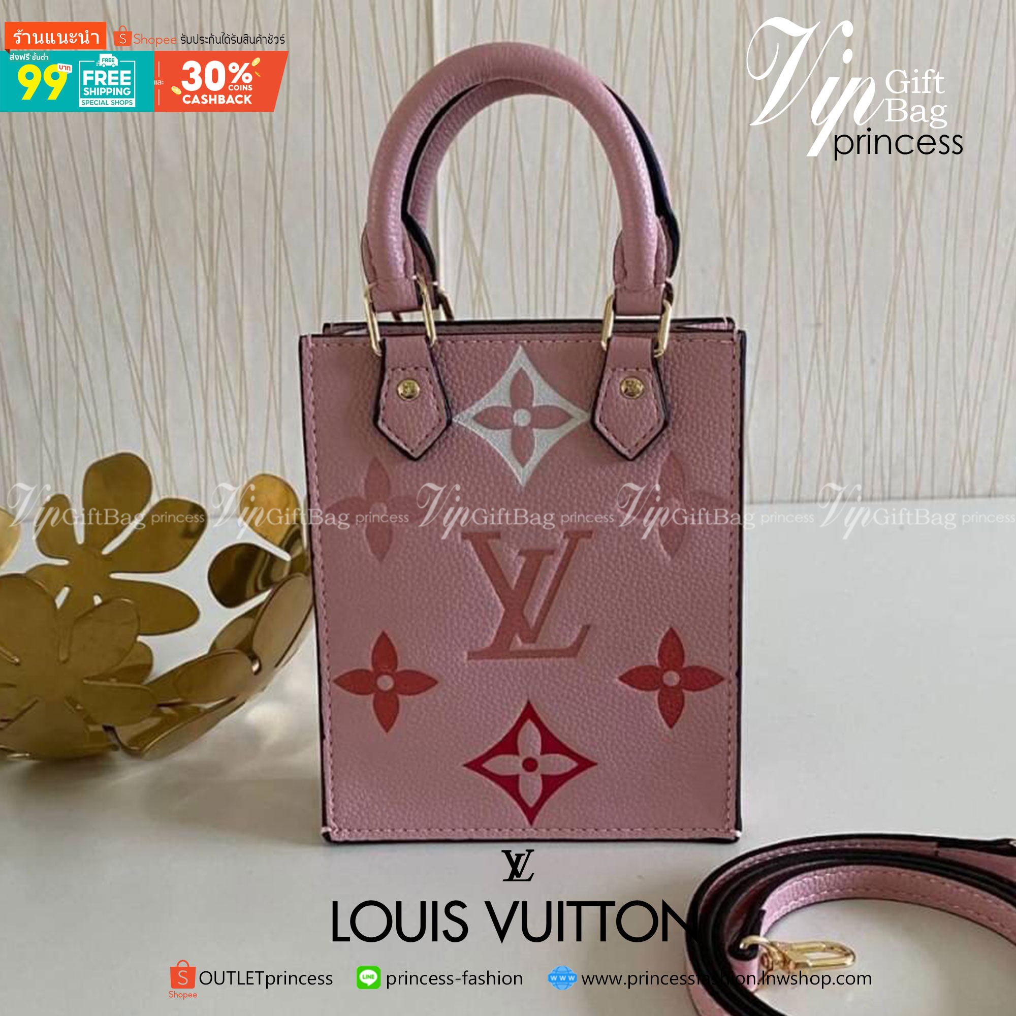 พรีเมี่ยมกิ๊ฟแท้ 100% 】พร้อมส่งที่ไทย!! ที่นี่ที่เดียว Louis Vuitton Mini Tote Bag Pink Pastel งานหนังแท้ทั้งใบ สีพาสเทลสวยละมุนมากค่ะ มีจำนวนจำกัดนะคะ