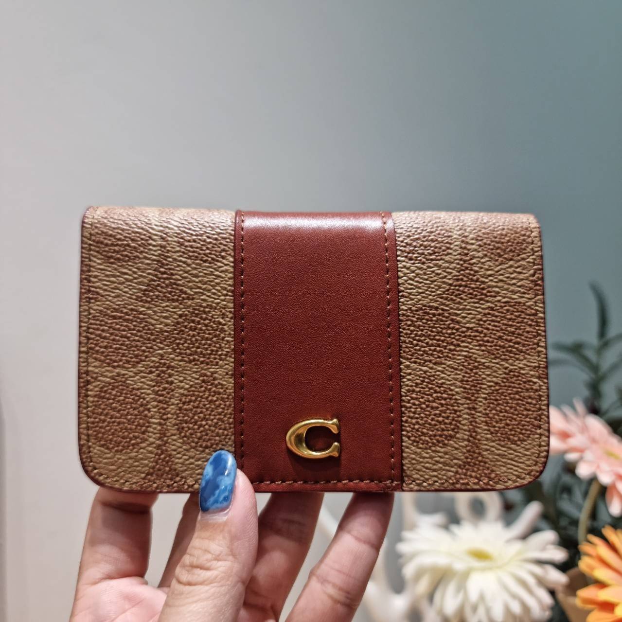 COACH SLIM CARD CASE IN SIGNATURE CANVAS C4818 / C5870 / C4818 กระเป๋าถนอมบัตรกึ่งกระเป๋าสตางค์ เกรดท็อปออริ เกรดดีสุด สลับแท้ 1:1 ใช้ต่างประเทศได้
