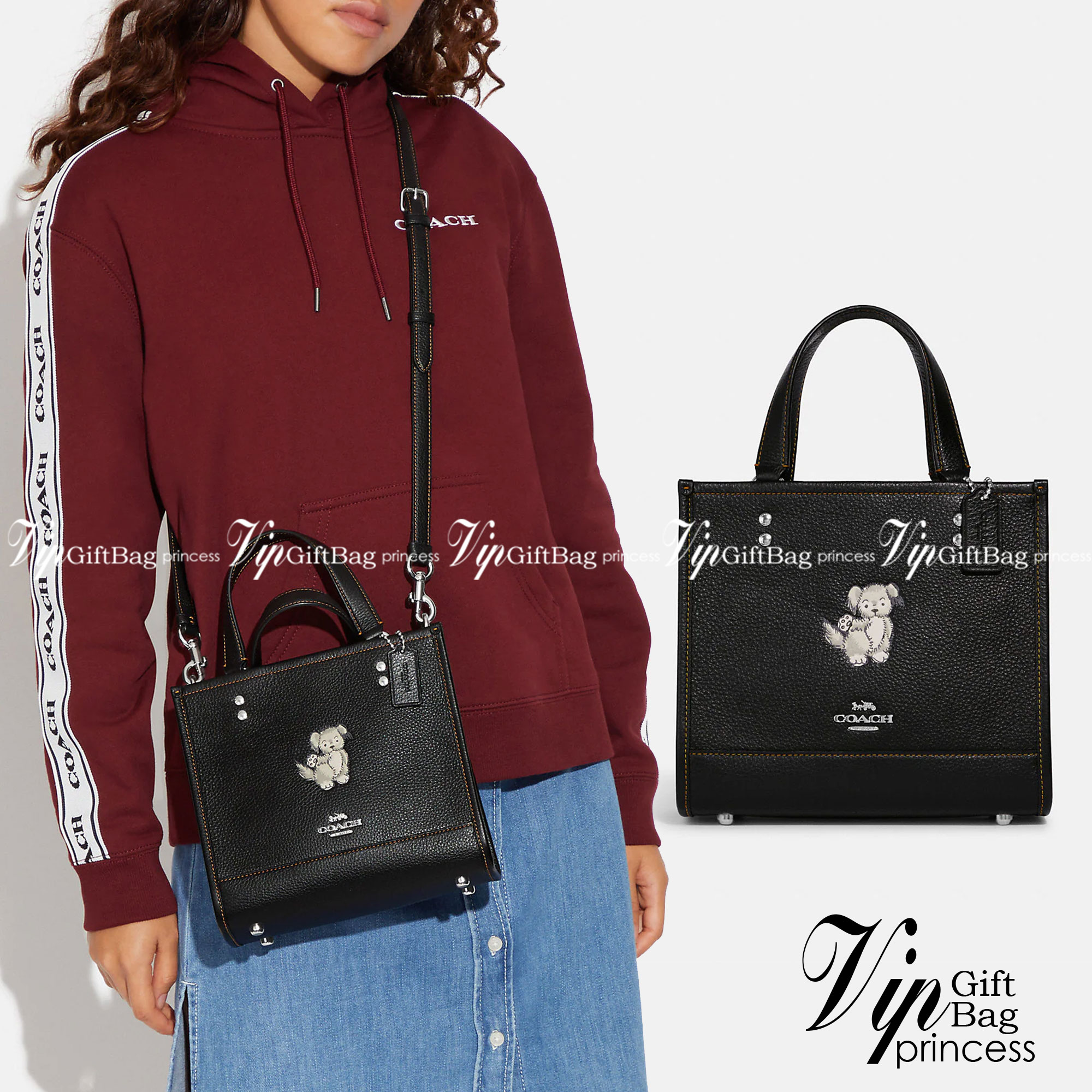 COACH DEMPSEY TOTE WITH HAPPY DOG ((CD448)) 🐶 รุ่นใหม่ล่าสุด น้องหมาน่ารักมากๆค่ะ! ยังไม่เข้าไทย กับกระเป๋าDempsey tote รุ่นใหม่ล่าสุด ที่ออกแบบด้านหน้ารูปสุนัขซุกซนเข้ามา ตรงใจใครหลายคนๆเลยทีเดียว หนังแท้อย่างดี หนังมีความนุ่มและนิ่มมากๆ หลงรักแน