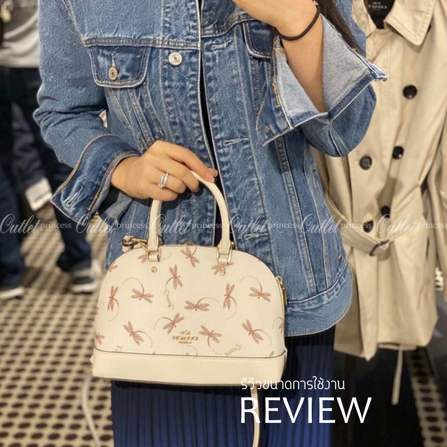 COACH MINI SIERRA SATCHEL WITH DRAGONFLY PRINT (F78728) พร้อมส่งที่ไทย รุ่นต้องมีค่ะ! กระเป๋าทรงโดม หนังแท้นิ่ม น้ำหนักเบาคะ 🦋ตัวกระเป๋าลายแมลงปอทั้งใบ สวยมากๆค่ะ