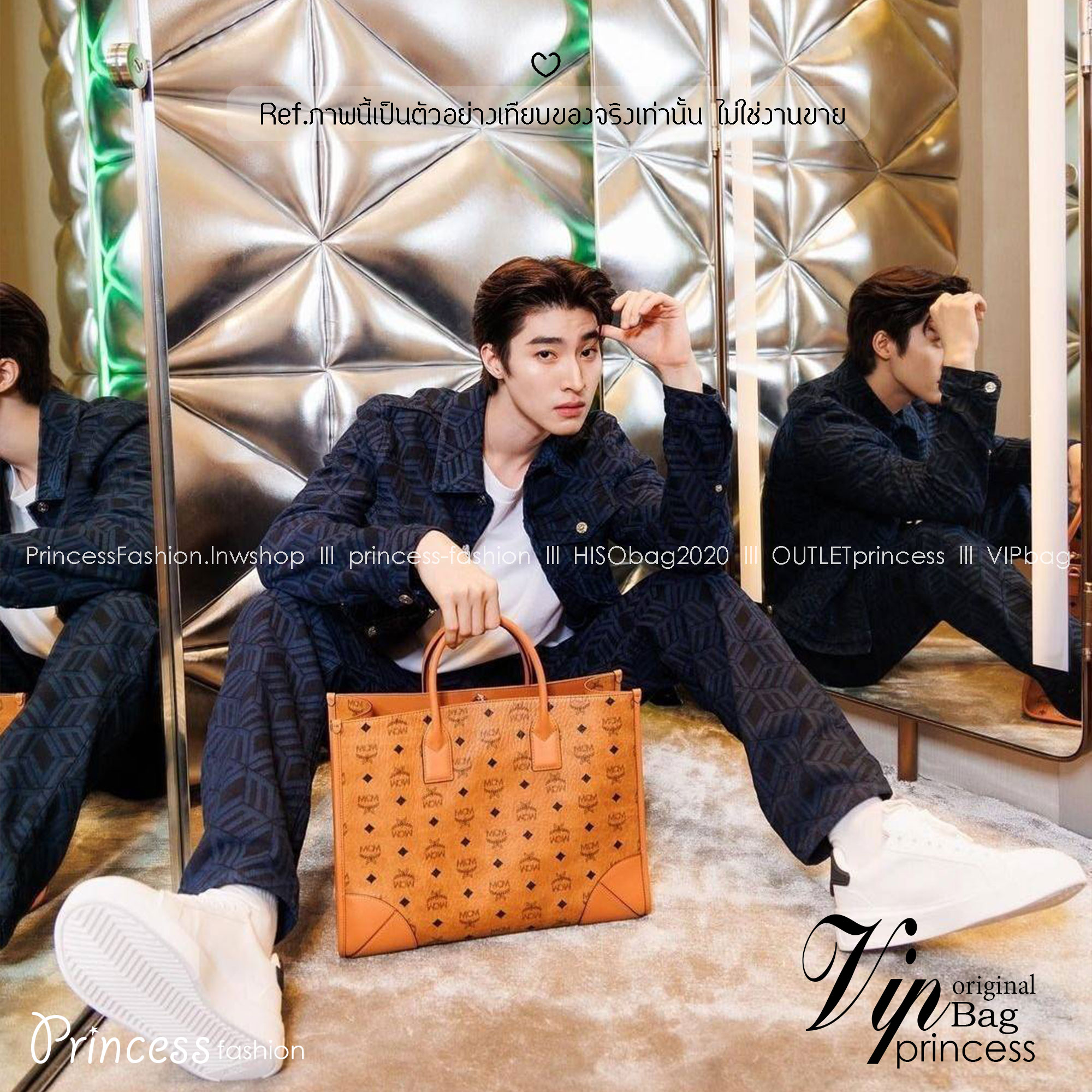 ORI | M.C.M MEDIUM MÜNCHEN TOTE IN VISETOS กระเป๋าโท้ทไซส์กลางจุได้เยอะ ใหม่ล่าสุด ใช้ได้ทั้งหนุ่มๆและสาวๆ รูปทรงคลาสสิค ดีไซน์เป็นเอกลักษณ์ แถมยังได้ใบลูกใส่ของจุกจิกได้อีก