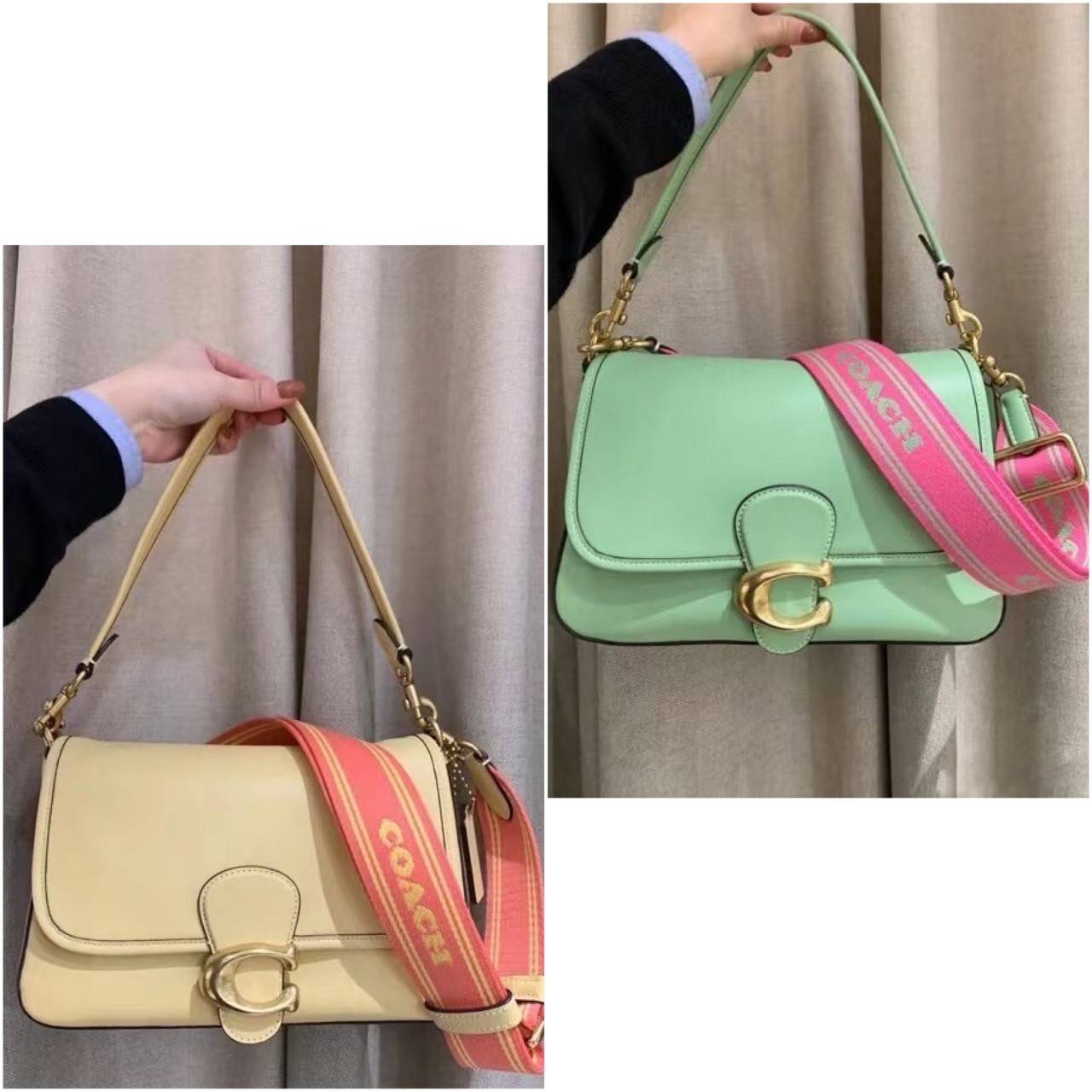 COACH SOFT TABBY SHOULDER BAG IN COLORBLOCK พร้อมส่งที่ไทย มาพร้อมสายสะพายยาว 2 เส้น เปลี่ยนใช้งานได้หลากหลายสไตล์ แค่สายก็คุ้มมากแล้วค่าาา