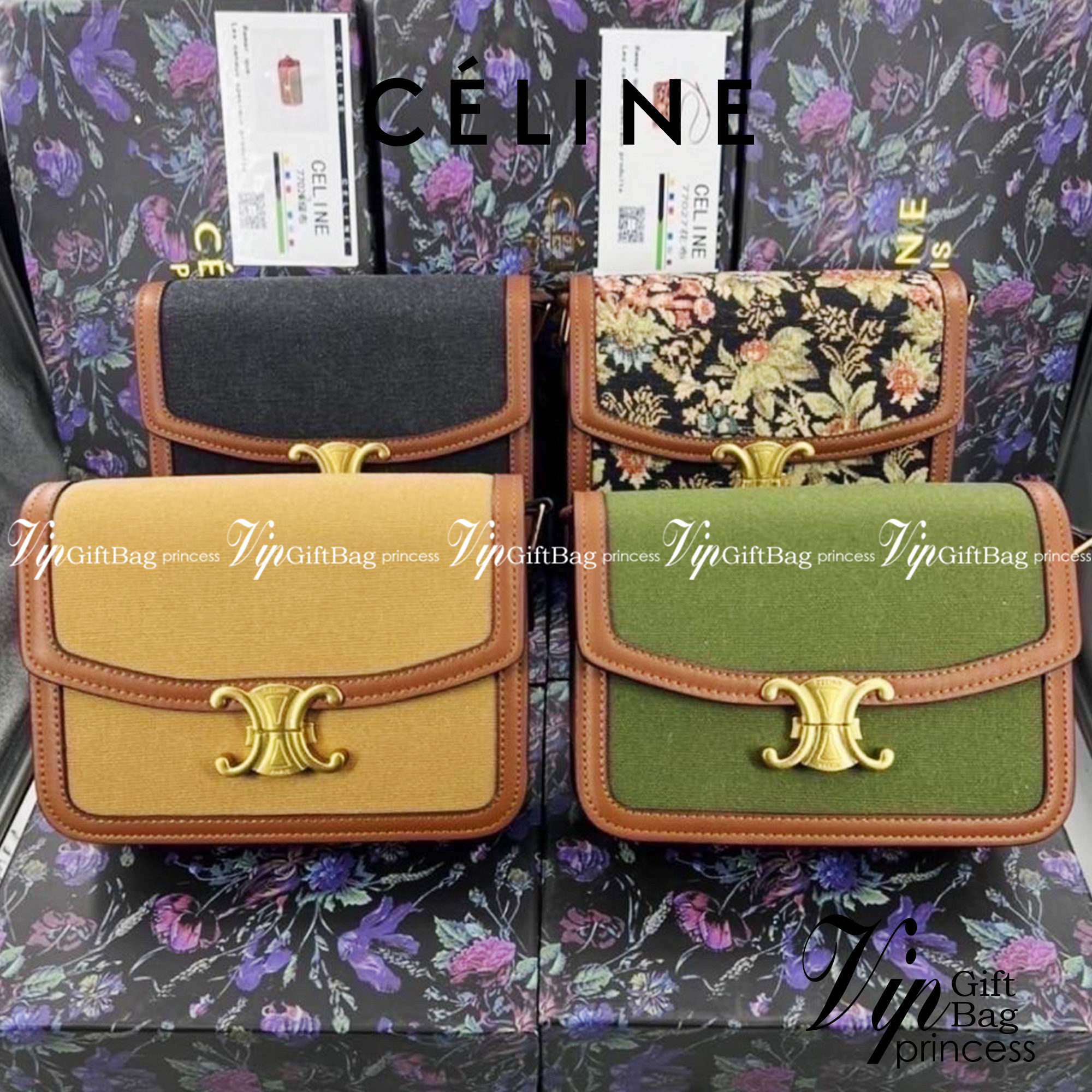 CELINE TRIOMPHE CROSSBODY BAG วัสดุ TRIOMPHE CANVAS & LEATHER ทรงเหลี่ยมหนังสวยหรูอยู่ทรงเปิดปิดด้วยฝาปิดโลโก้แบรนด์อะไหล่ทอง งานปั้มทุกจุดคอมพลีทได้ทุกลุค จะ Formal แบบทางการ หรือจะ Everyday look แฮงค์เอาท์กับเพื่อนสาวได้สบายชิวๆ ไม่มีไม่ได้แล้ว ช๊อปด่วน